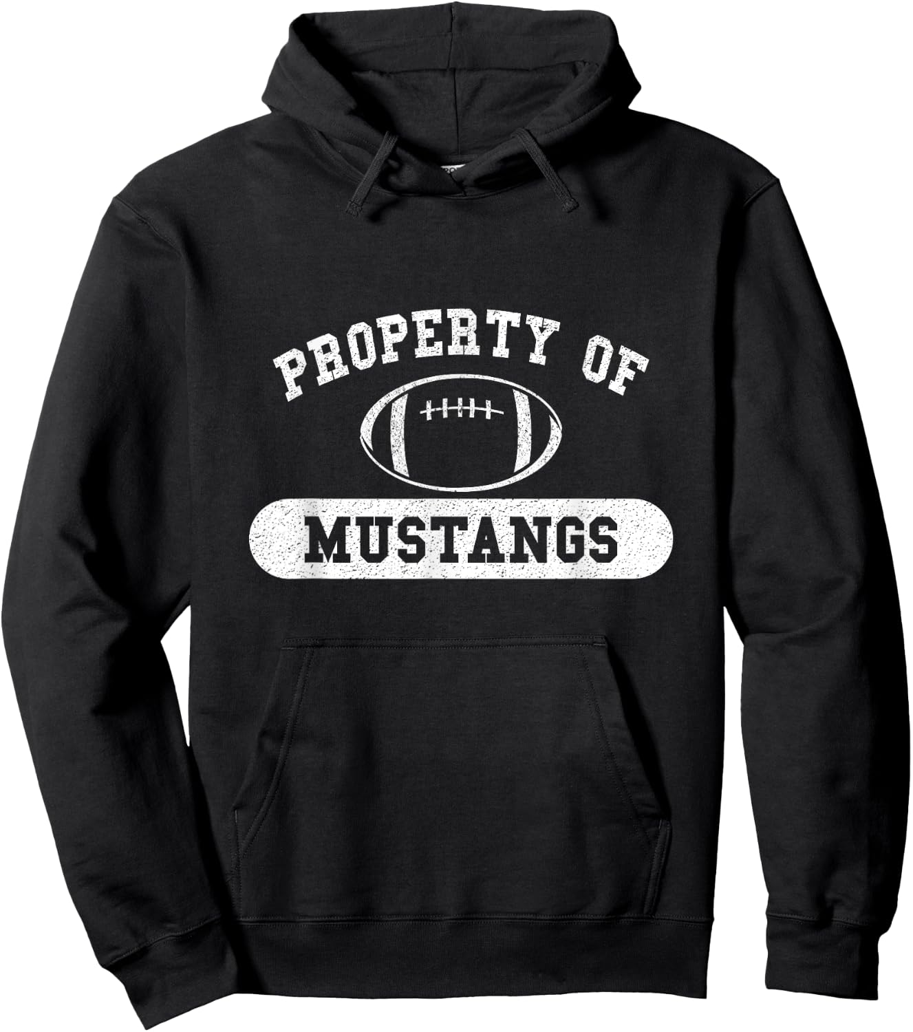 Property of Mustangs Football Hoodie - Hoodie | Black