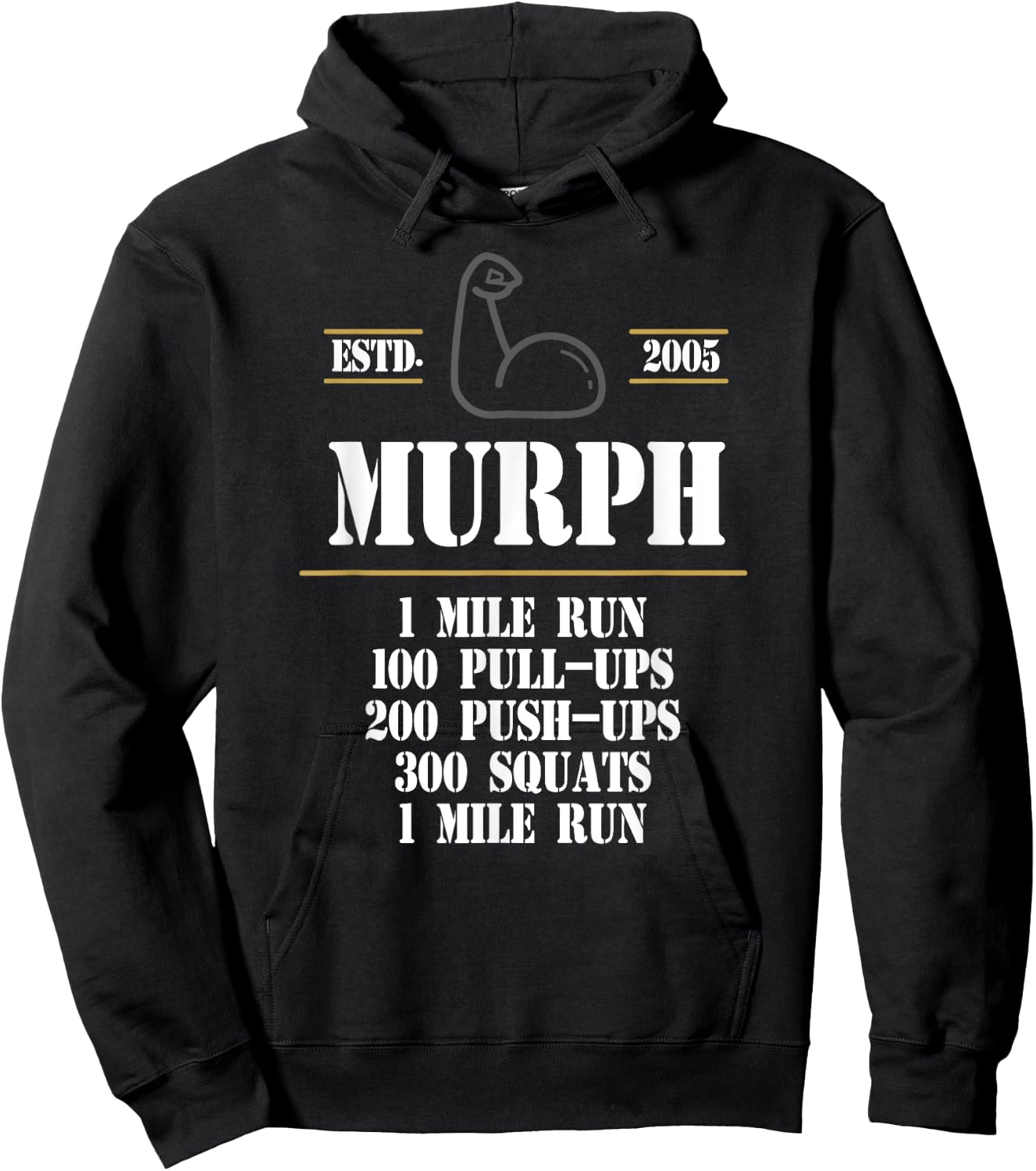 Murph Workout Exercise Challenge Patriotic WOD Gift Hoodie - Hoodie | Black