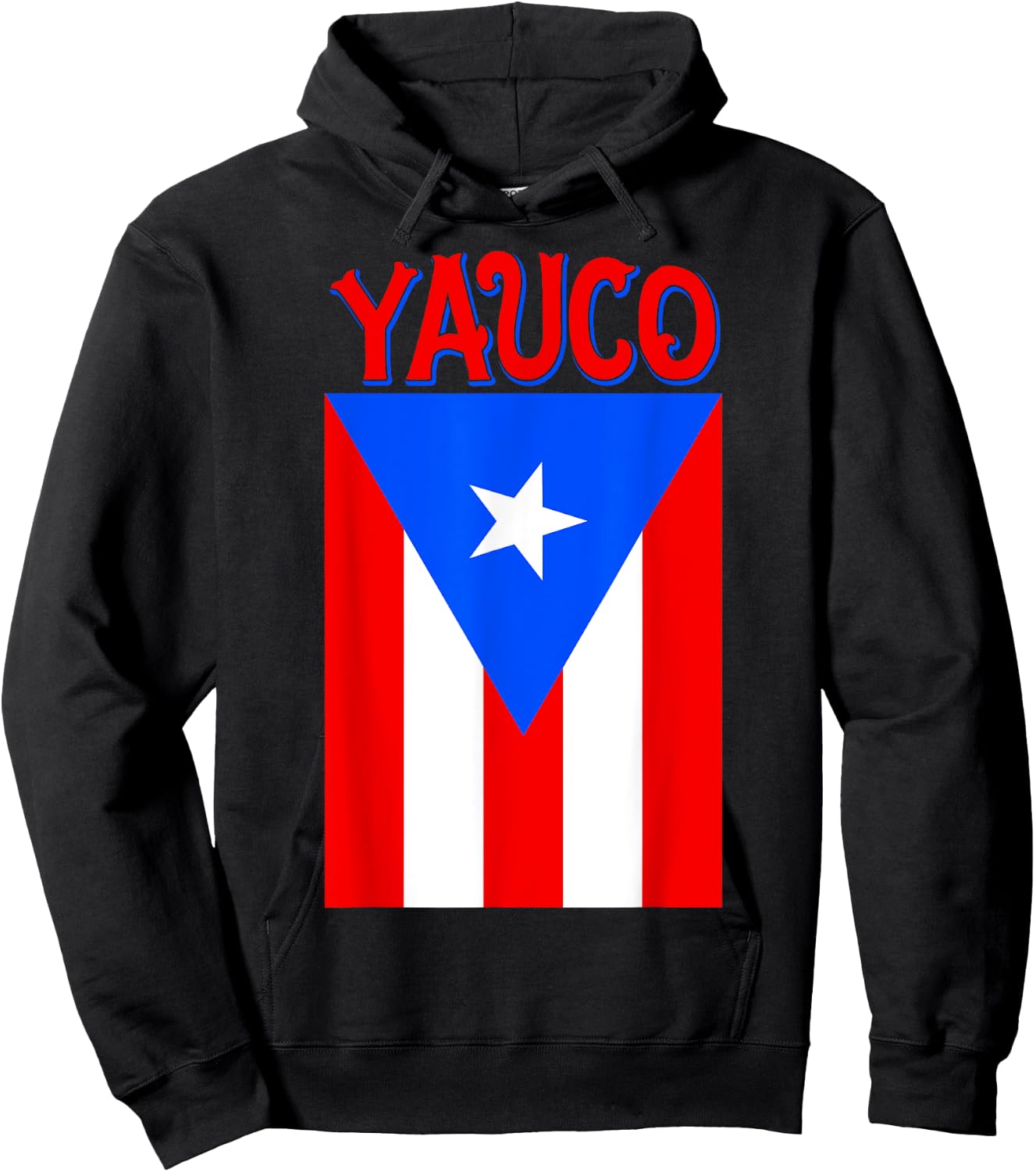 Puerto Rican | Yauco Puerto Rico Camisas Flag Hoodie - Hoodie | Black