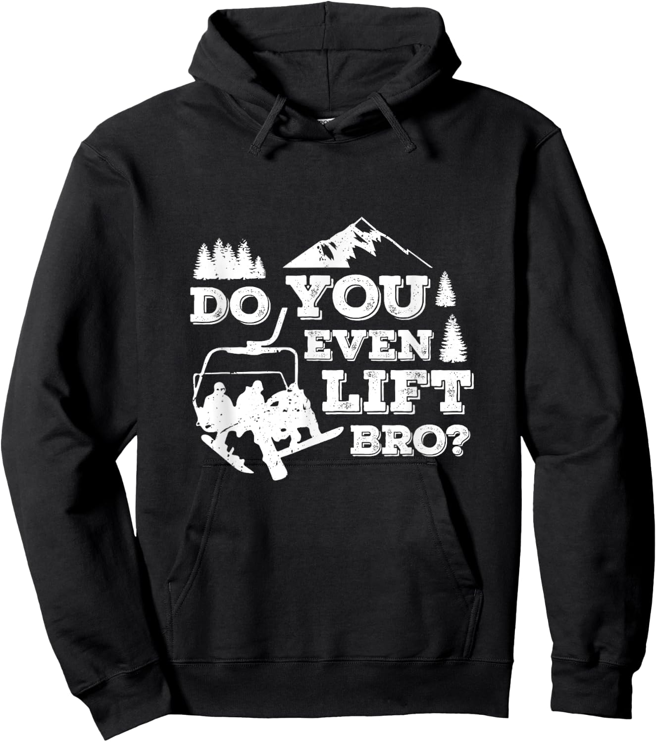 Funny Skiing Do You Even Lift Bro Ski Gift Hoodie - Hoodie | Black
