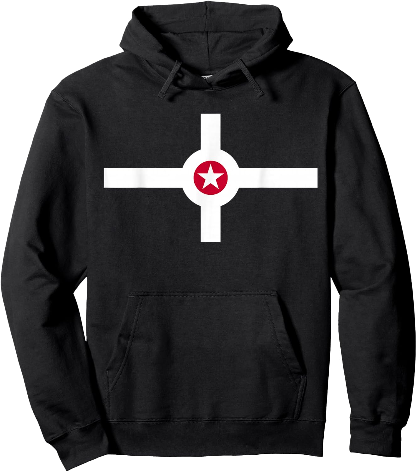Indianapolis City Flag Print Hoodie - Hoodie | Black