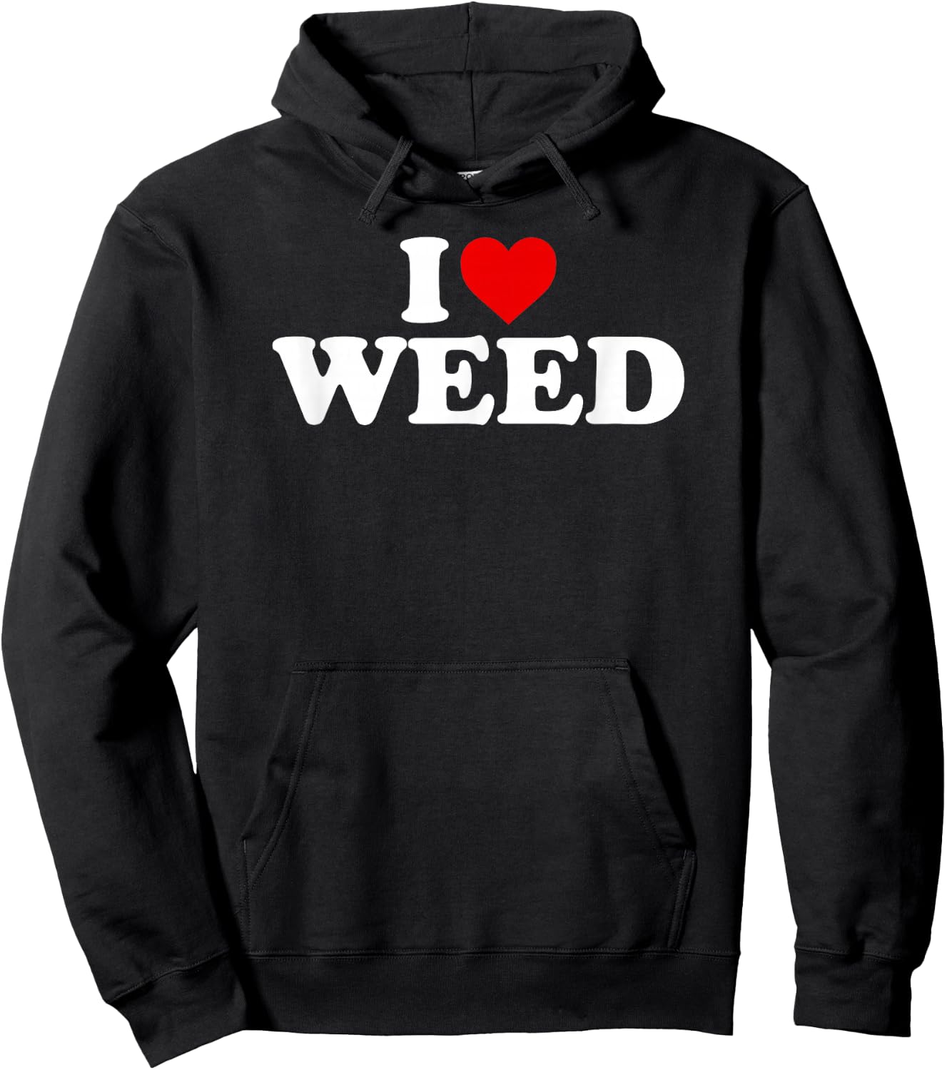 I Love Weed - Heart Hoodie - Hoodie | Black