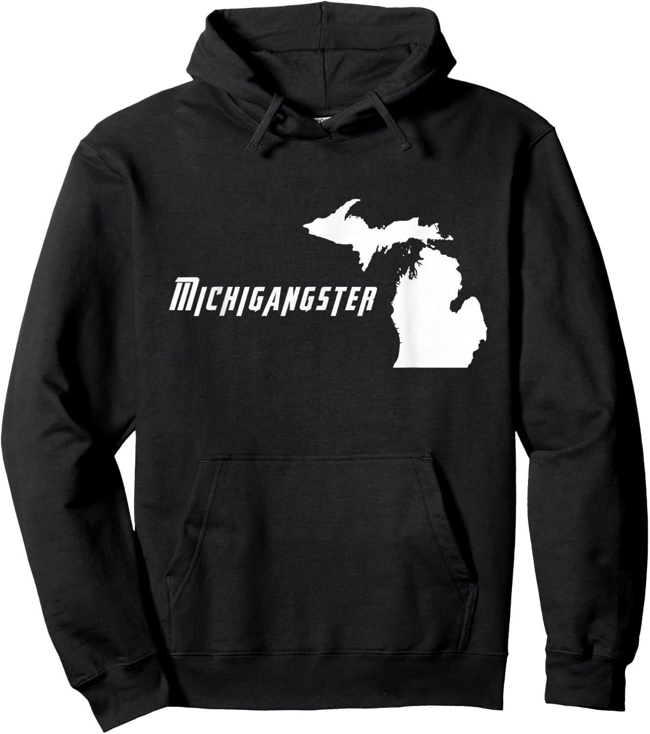 Michigangster - Detroit Michigan, Midwest Mitten Hoodie - Hoodie | Black