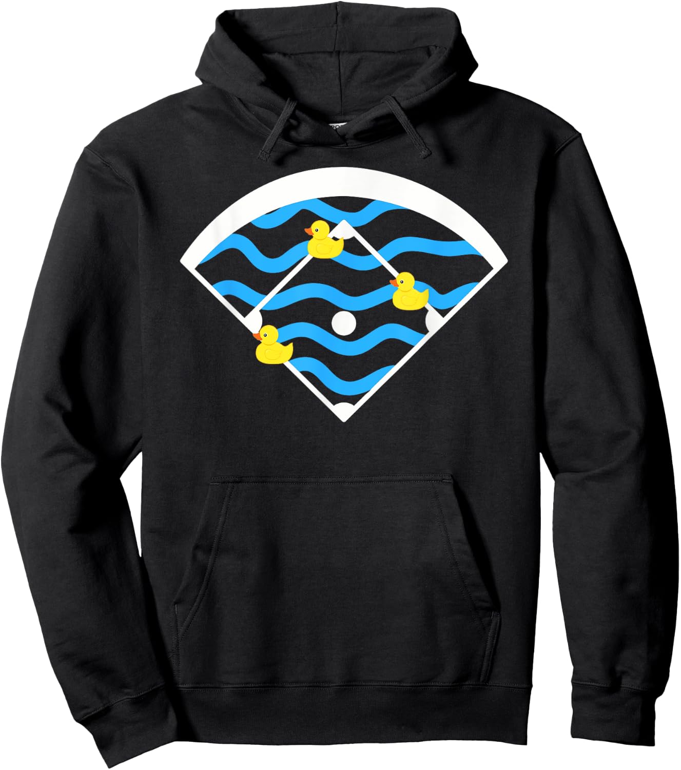 Ducks Left on the Pond Funny Baseball Field Hoodie - Hoodie | Black
