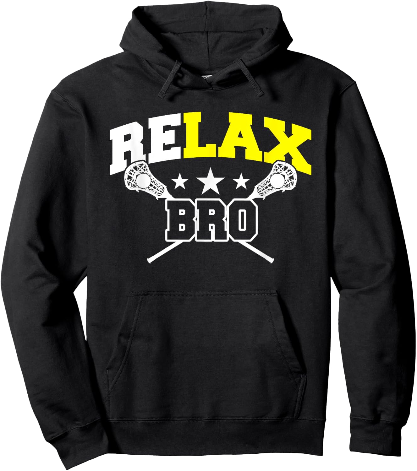 ReLAX Bro Shirt - Funny Lacrosse Player Lax Life Gift Hoodie - Hoodie | Black