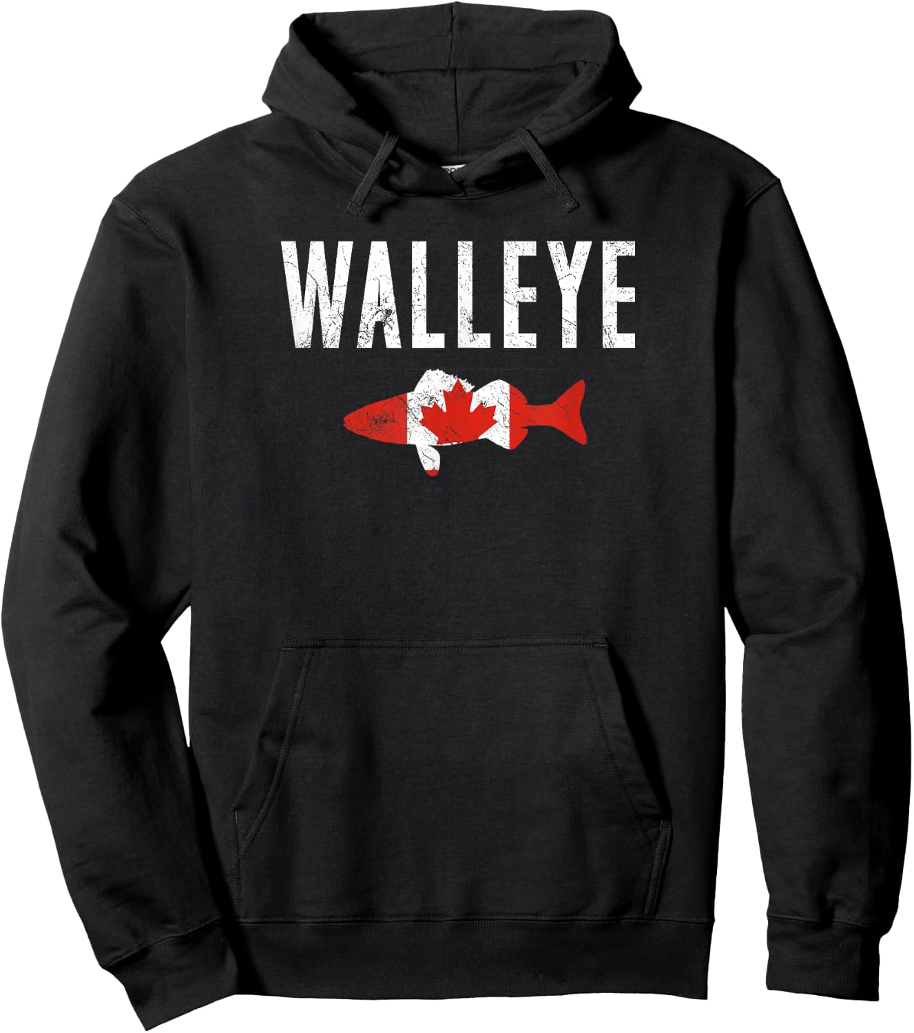 Walleye Canadian | Walleye Fishing Shirt Hoodie - Hoodie | Black
