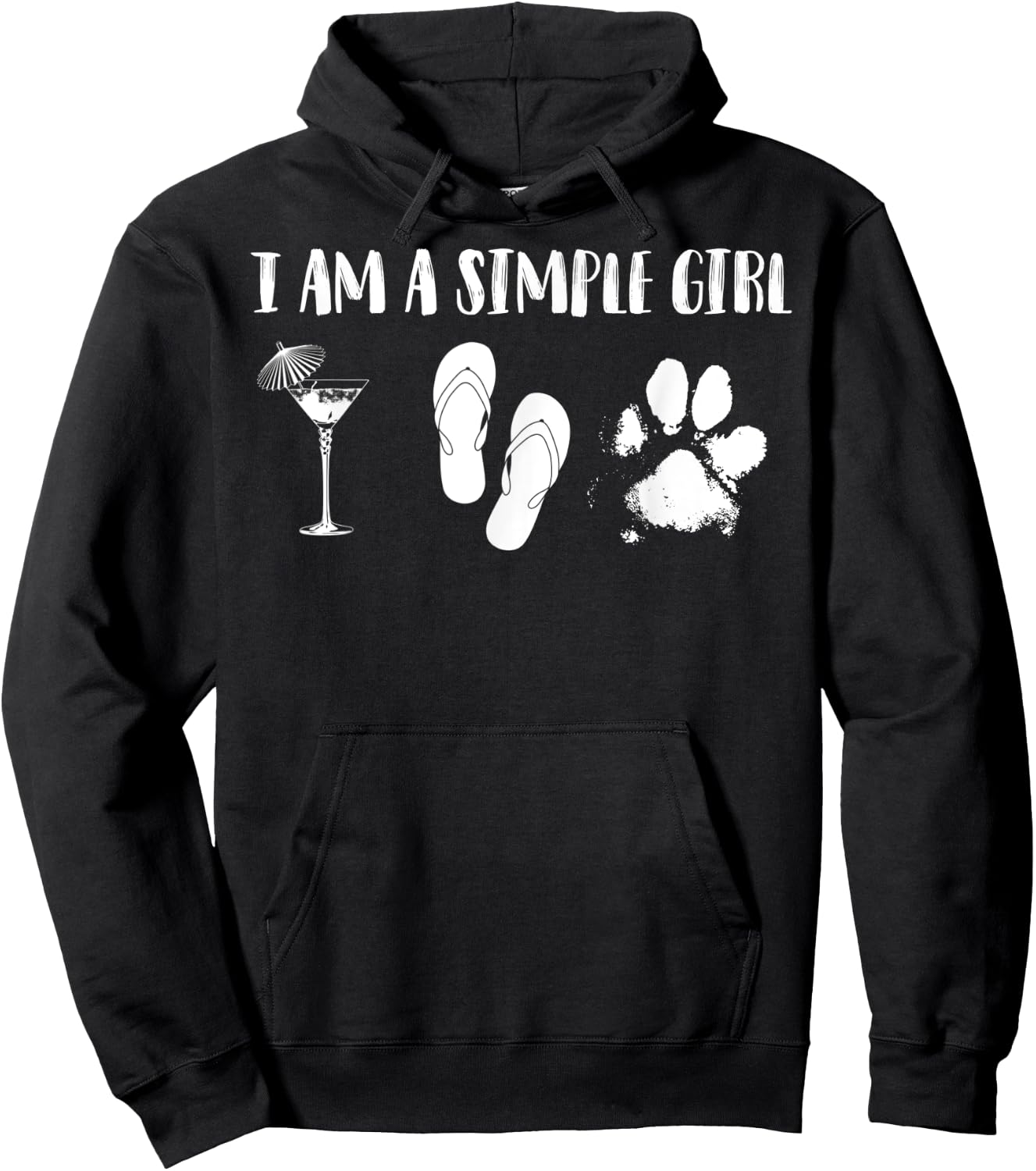 I Am A Simple Girl Shirt | Cute Urban Street Wear Gift Hoodie - Hoodie | Black