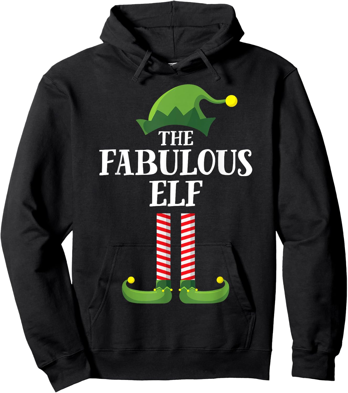 Fabulous Elf Matching Family Group Christmas Party Pyjamas Hoodie - Hoodie | Black