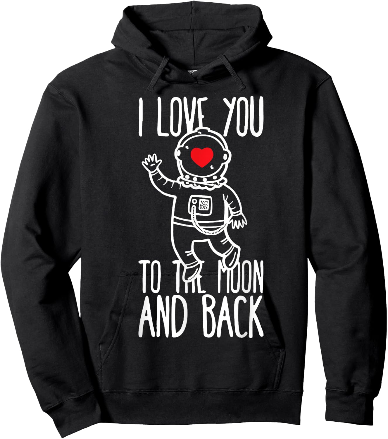 I Love You To The Moon & Back Astronaut Couple Love Hoodie - Hoodie | Black