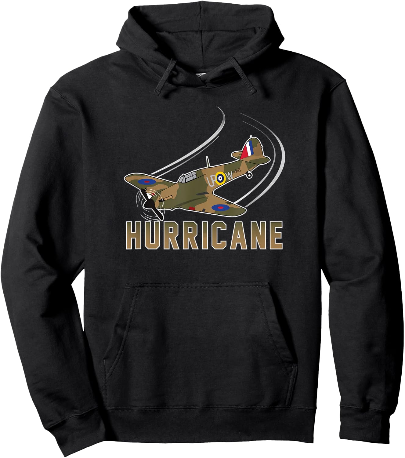 Hawker Hurricane Warbird I WWII Airplane History Hoodie - Hoodie | Black
