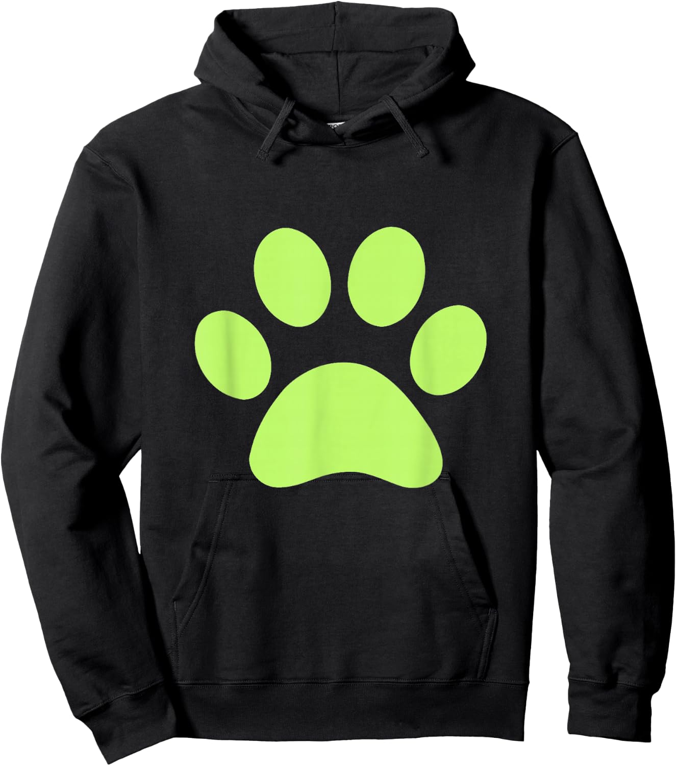 Lime Green Paw Print Dog Lover Hoodie - Hoodie | Black
