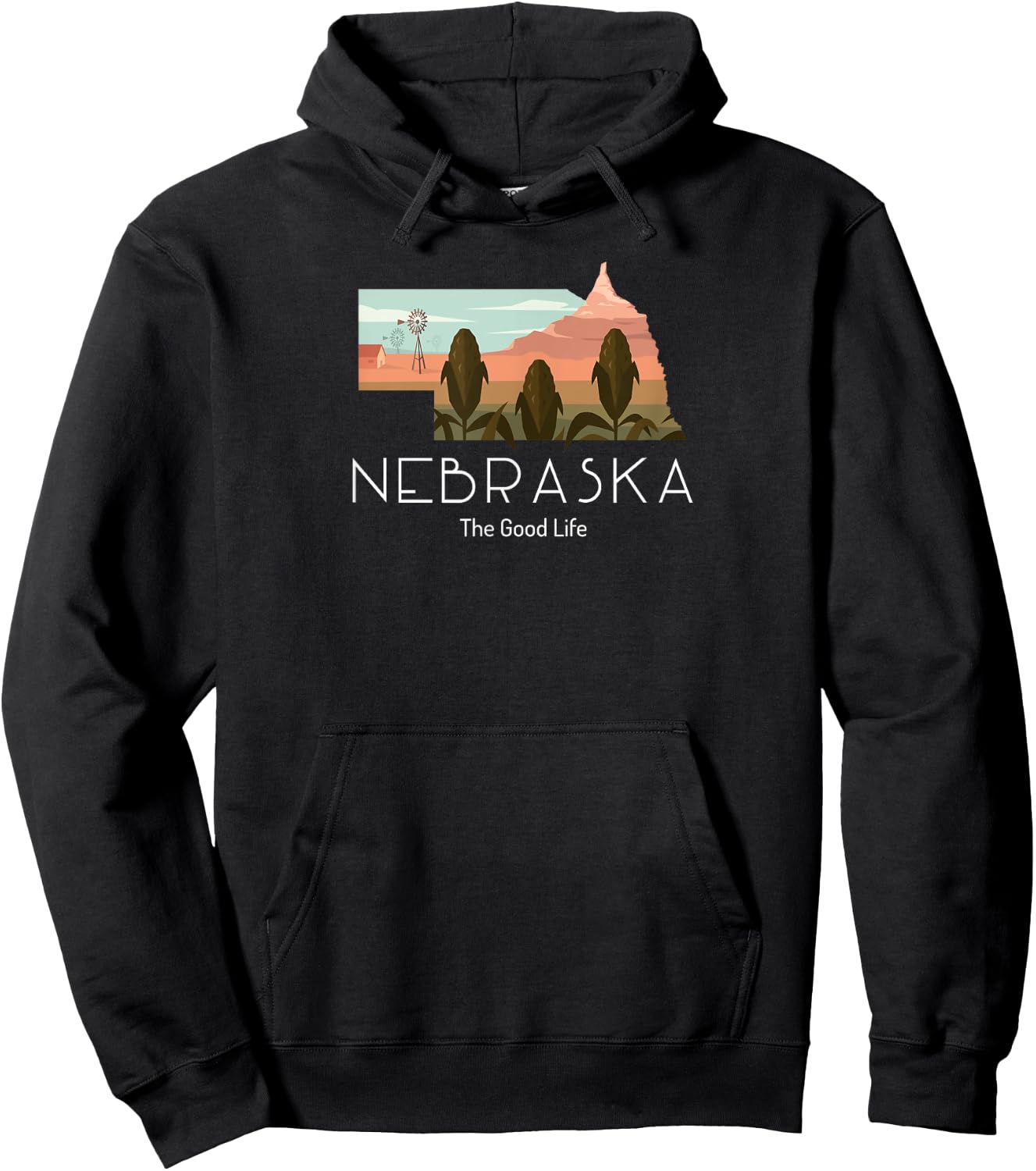 Nebraska Proud State Motto The Good Life Hoodie - Hoodie | Black
