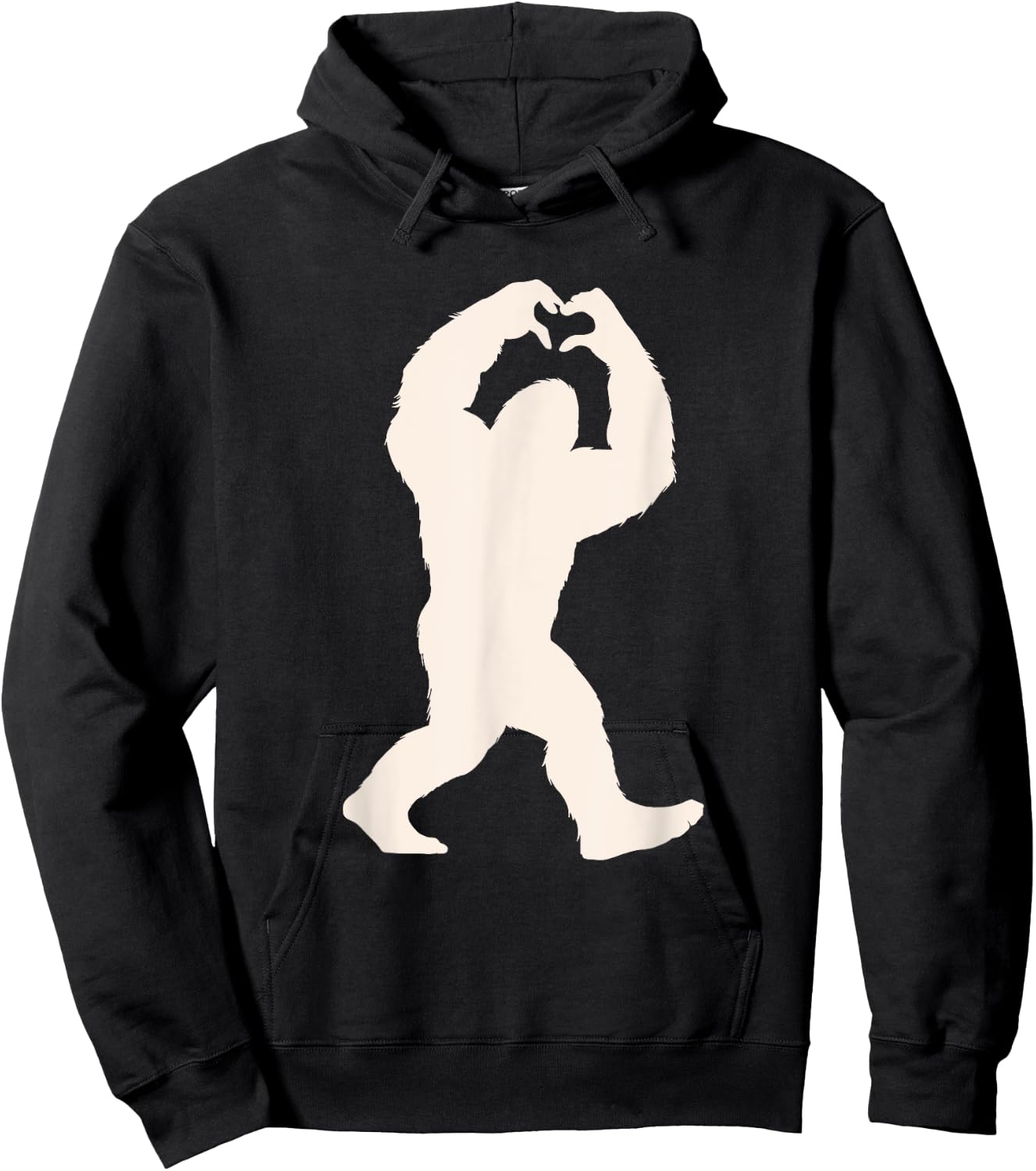 Funny Bigfoot Heart Women Men Kids Bigfoot Love with Heart Hoodie - Hoodie | Black