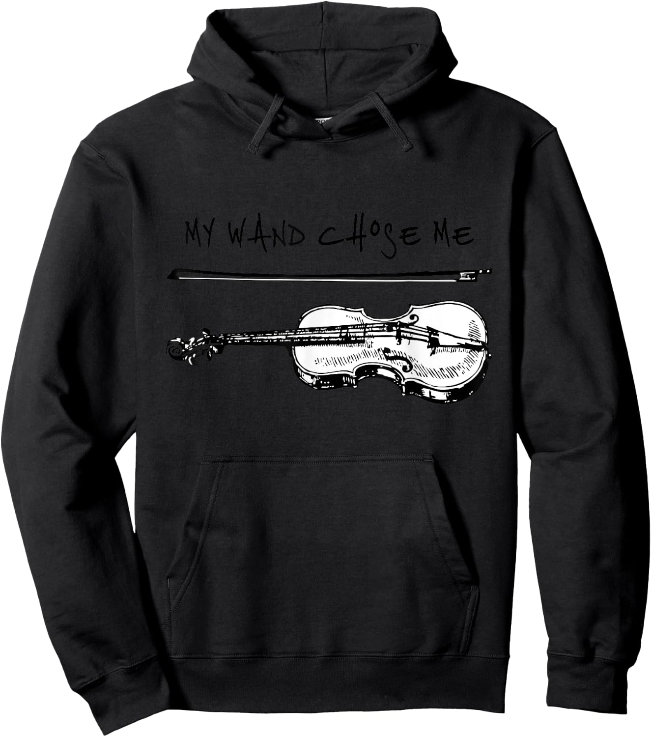 My Wand Chose Me Violin White Player Funny Gift Christmas Hoodie - Hoodie | Black