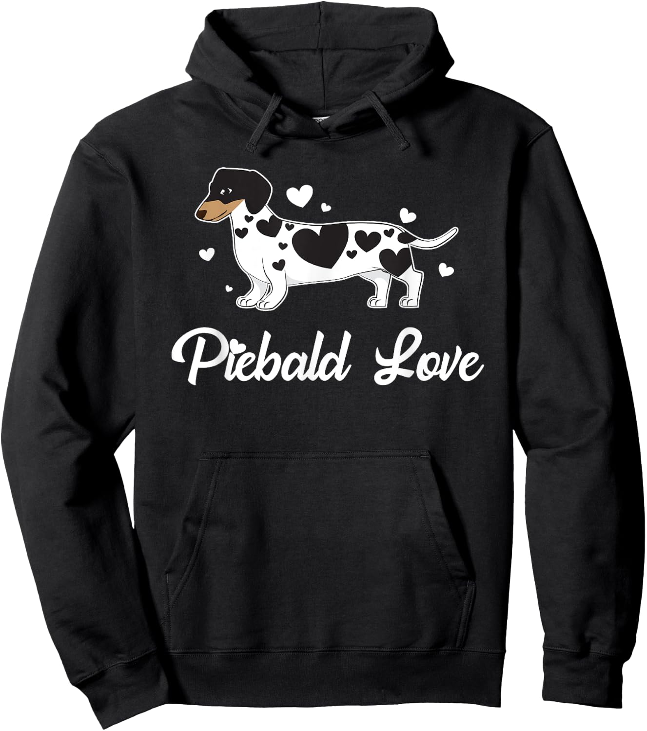 Piebald Shirt Wiener Dog for Puppy Lovers Men Women Girls Kids Hoodie - Hoodie | Black