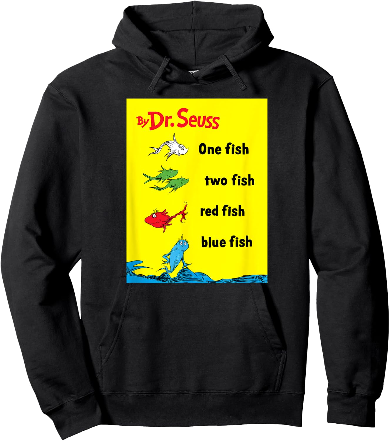 Dr. Seuss One Fish Two Fish Book Cover Hoodie - Hoodie | Black
