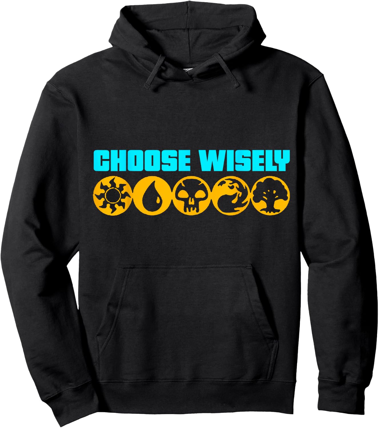 Choose Wisely Gamer Mana Symbols Gathering Magic Hoodie - Hoodie | Black
