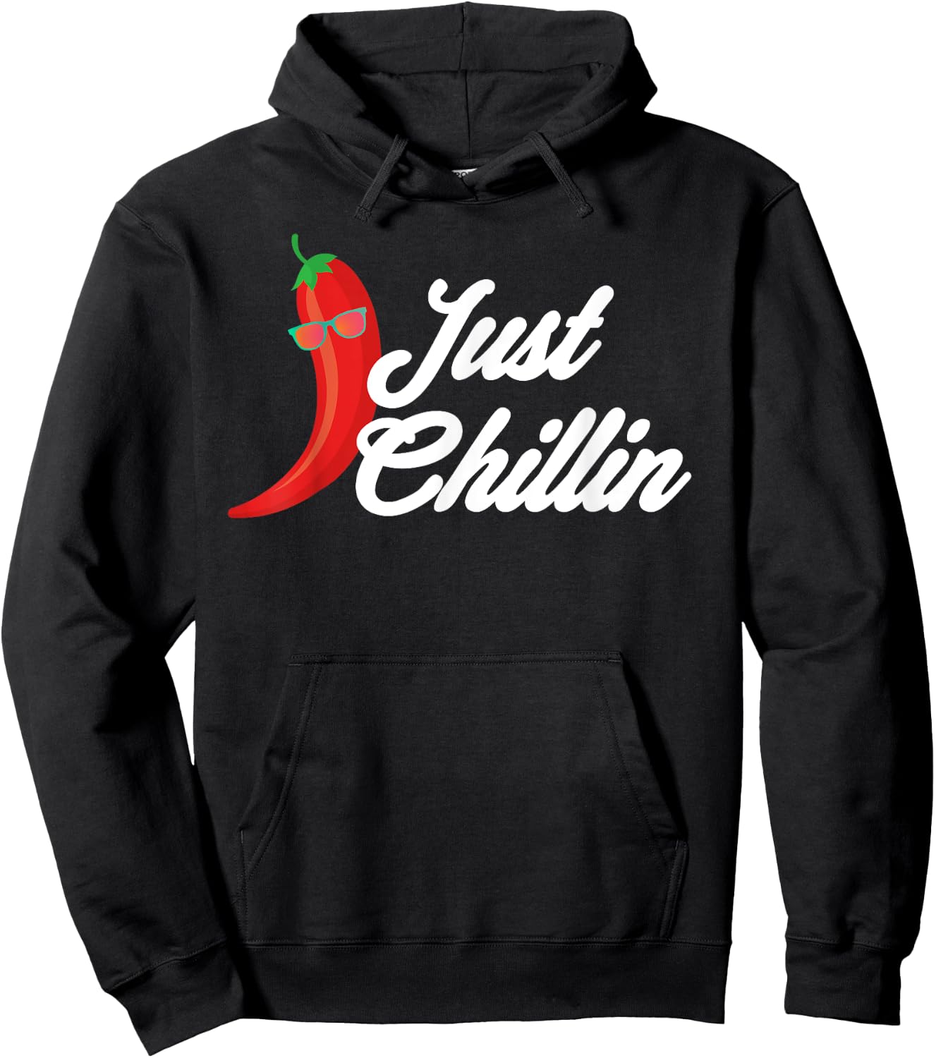 Funny Just Chillin Chili Pepper Shirt For Spicy Food Lovers Hoodie - Hoodie | Black
