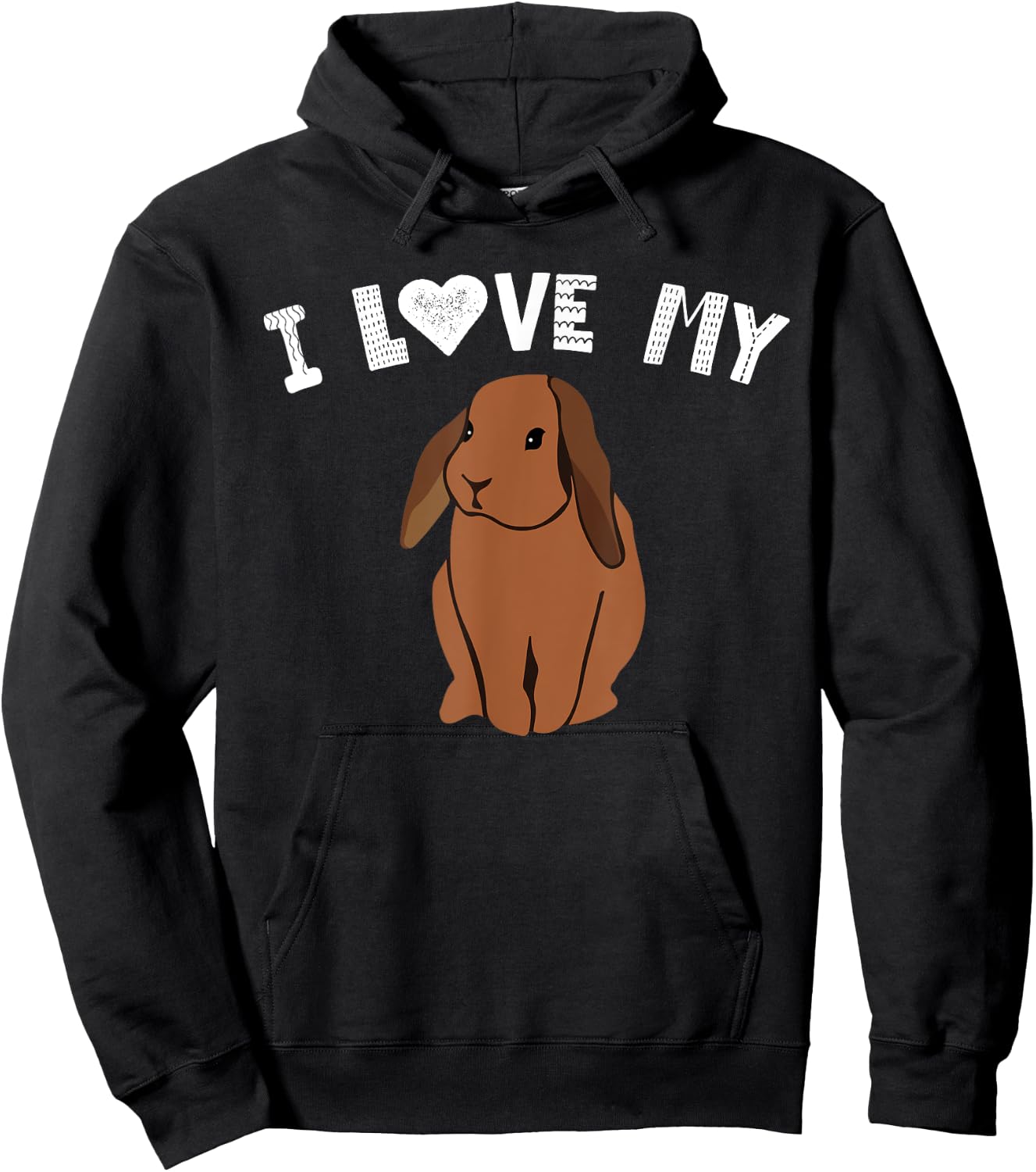 I Love My Bunny Rabbit Lovers Animal Pet Owner Gifts Hoodie - Hoodie | Black