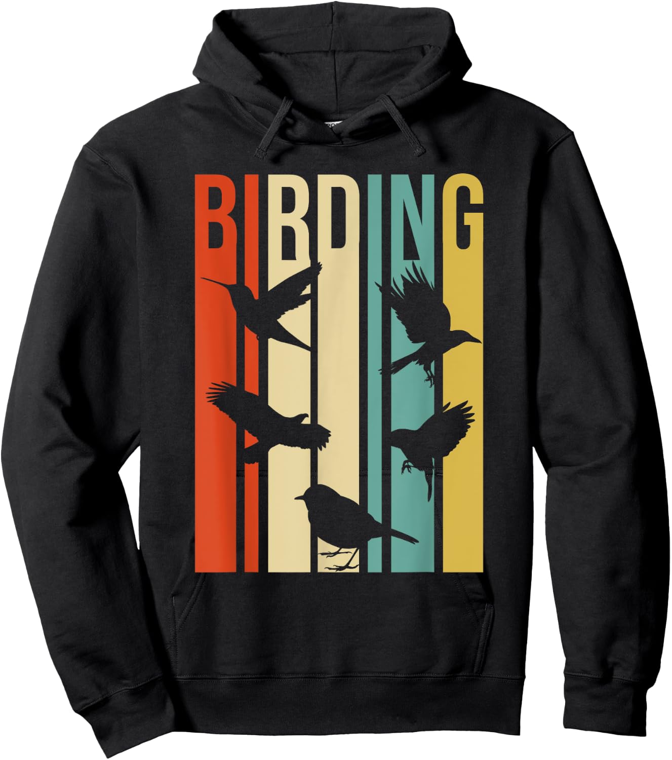 Vintage Style Birding For Birders With Birds Hoodie - Hoodie | Black