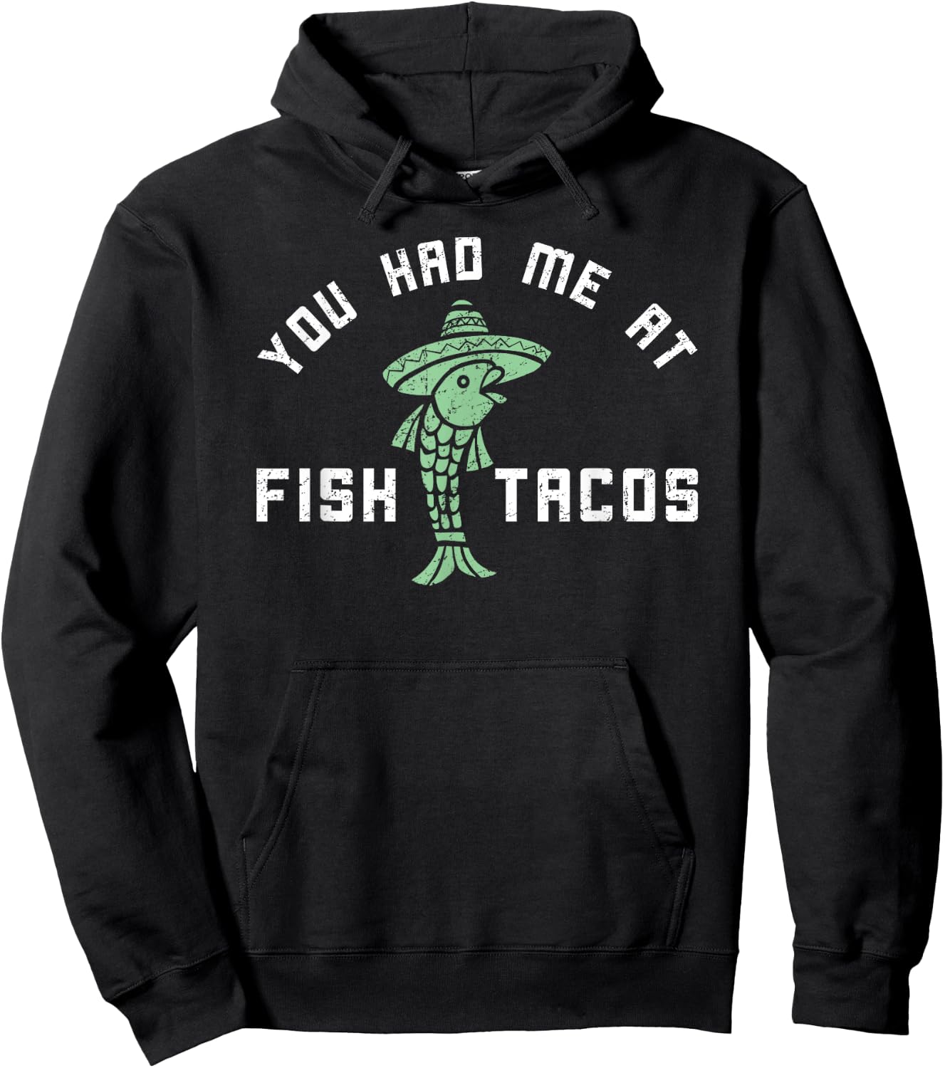 Funny Fish Tacos | Retro Food Lover Humor Hoodie - Hoodie | Black