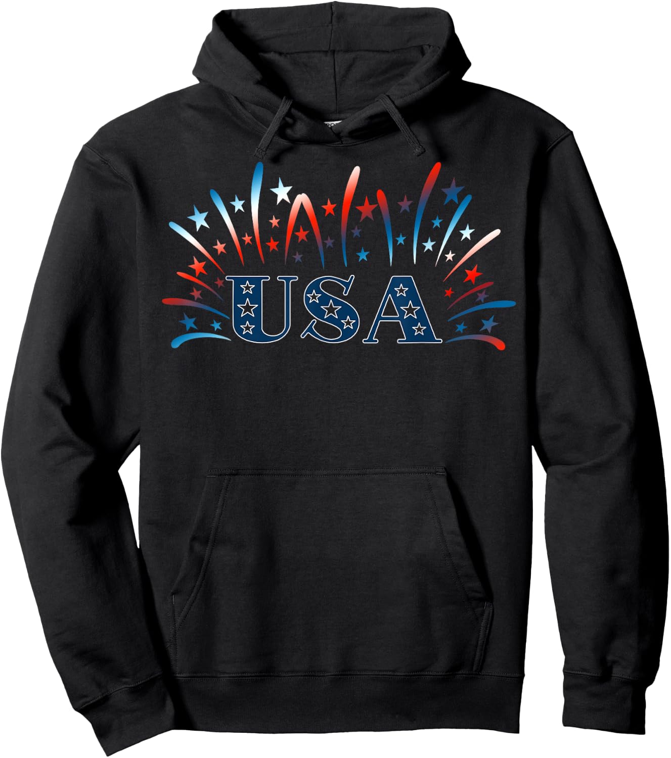 Beautiful Fireworks Patriotic July 4th USA Hoodie - Hoodie | Black