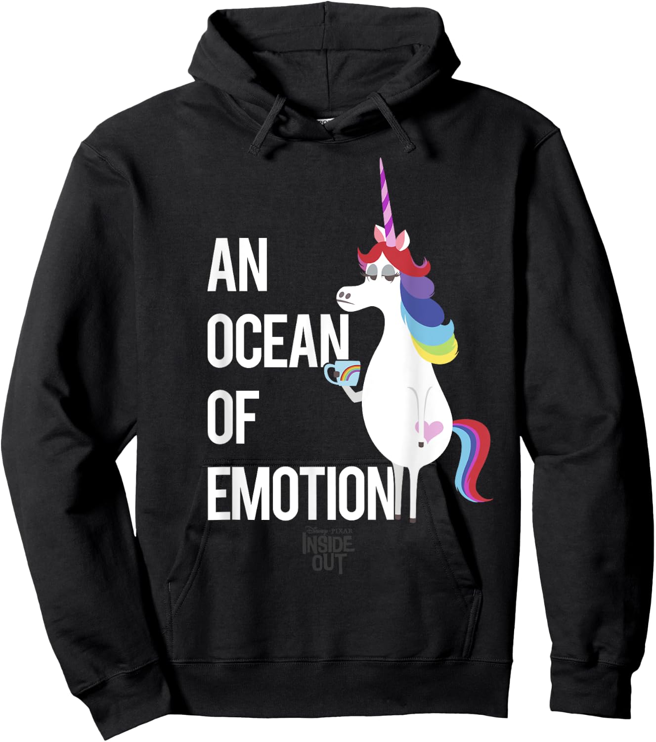 Disney Pixar Inside Out Unicorn An Ocean Of Emotion Logo Hoodie - Hoodie | Black