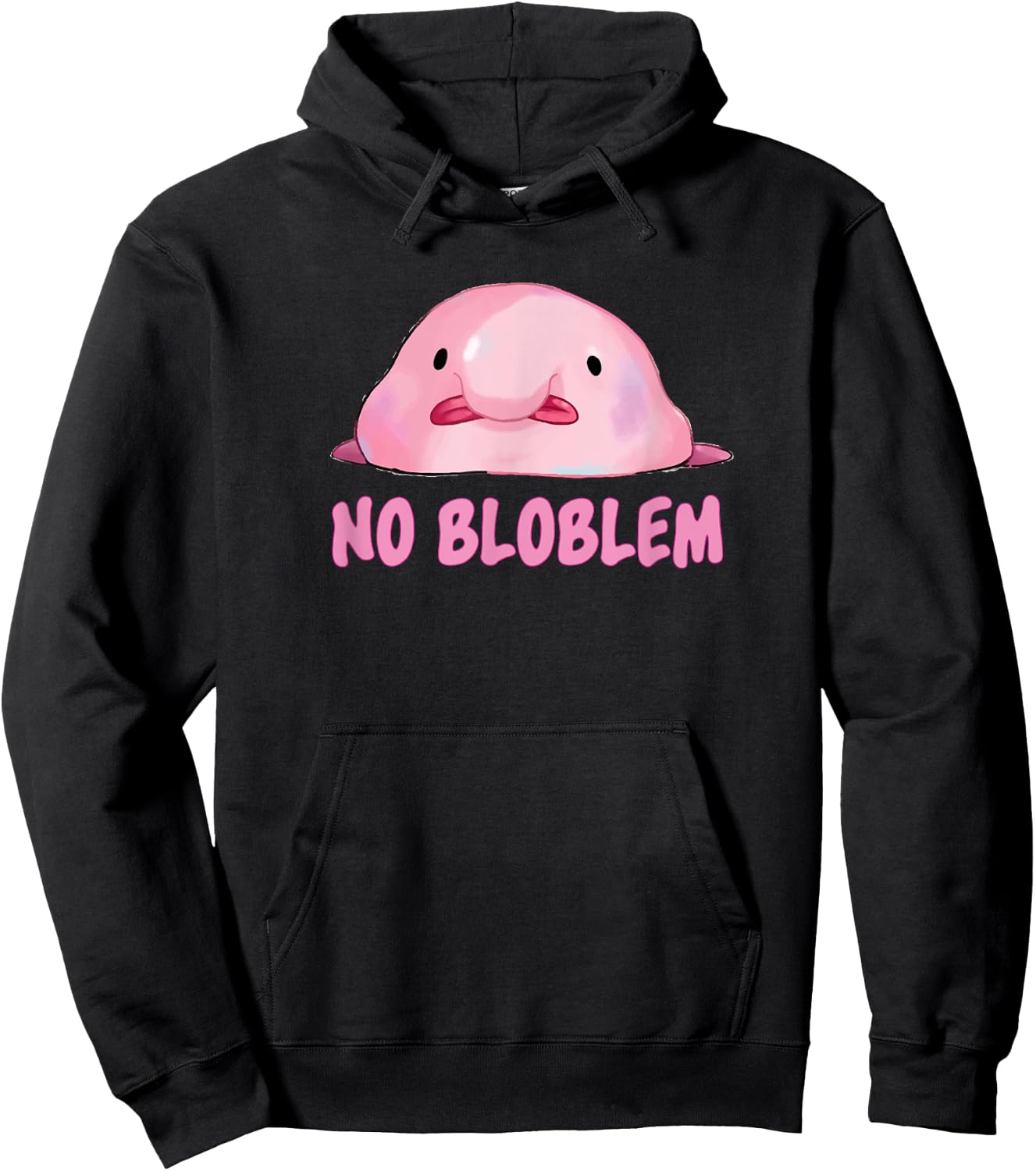 No Bloblem Meme Blobfish Lover Hoodie - Hoodie | Black