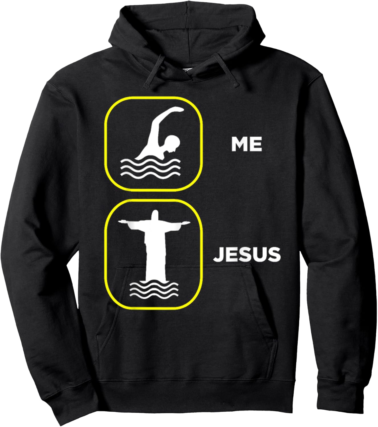 Funny Me Swimming Jesus Christian Faith - Religious Christ Hoodie - Hoodie | Black