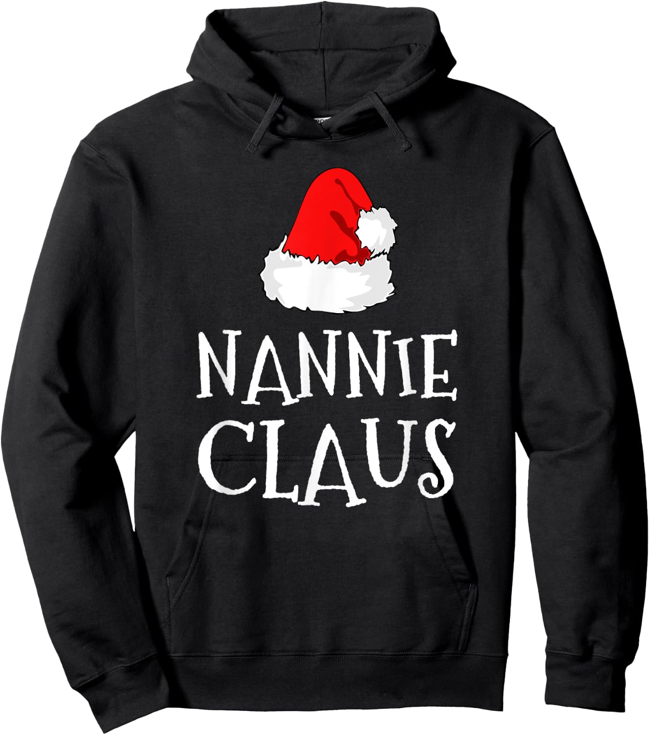 Nannie Claus Christmas Santa's Pajama Family Matching Hoodie - Hoodie | Black