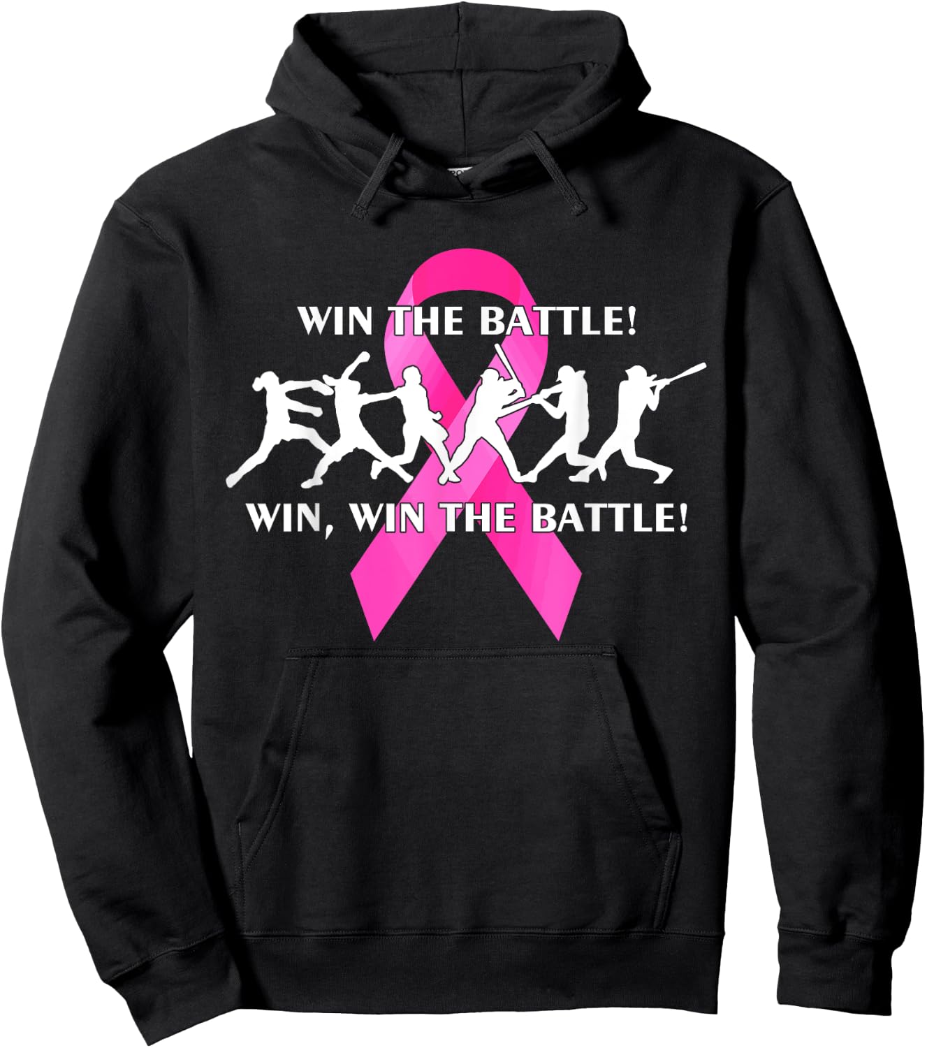 Win the Battle FastPitch Softball Breast Cancer Hoodie - Hoodie | Black