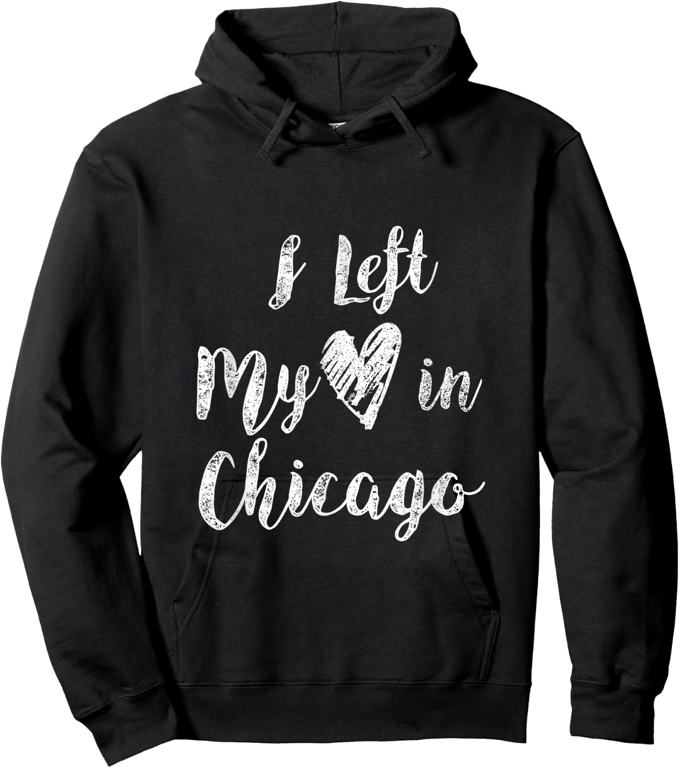 I Left My Heart In Chicago Creative Awesome T Shirt Design Hoodie - Hoodie | Black