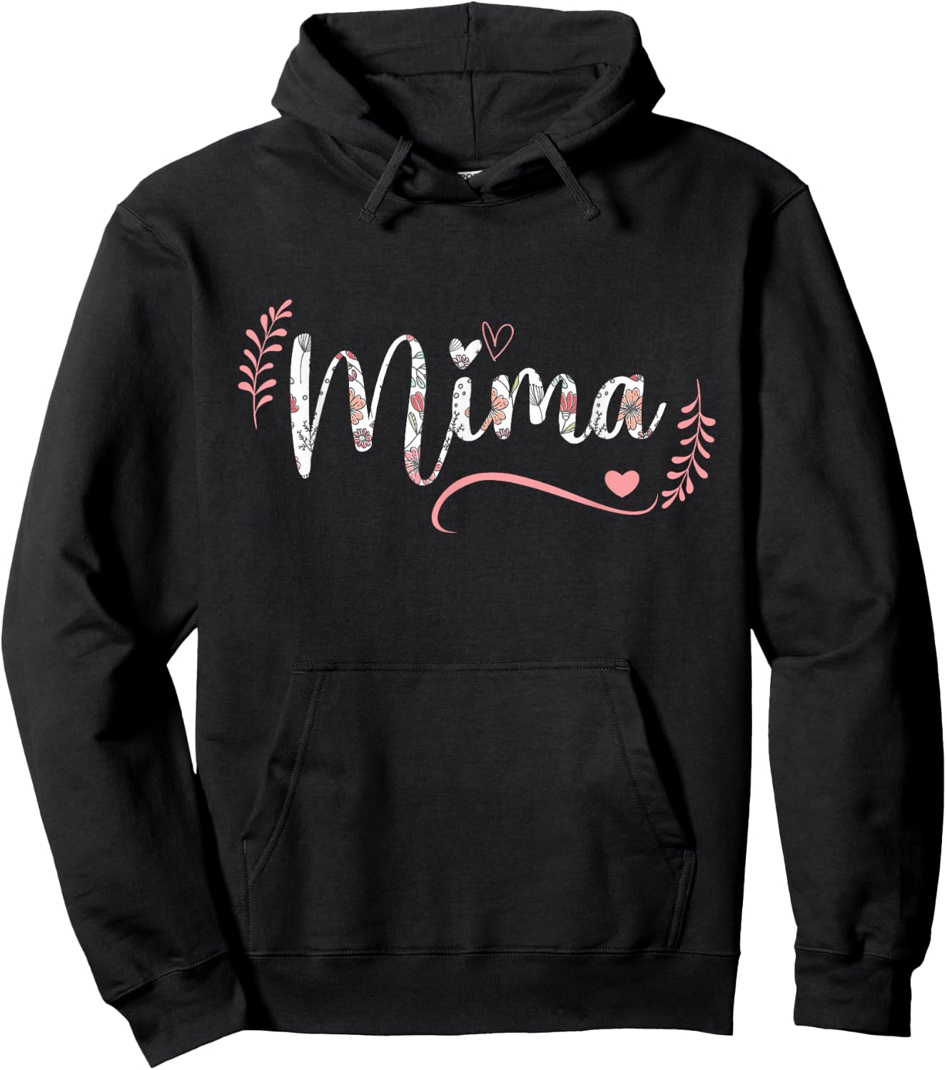 Mima Floral Grandma Christmas Mother's Day Grandparents Hoodie - Hoodie | Black