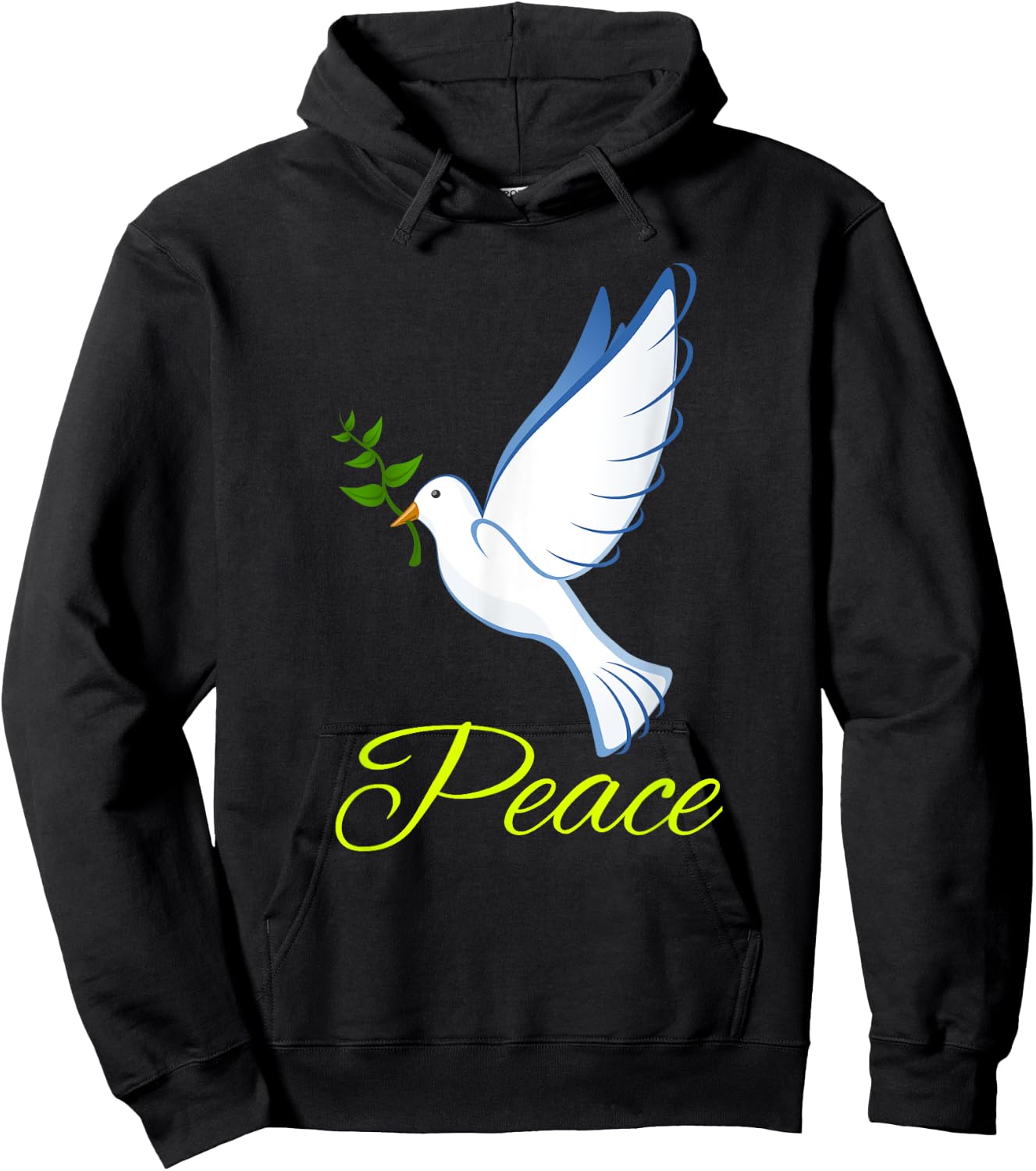 Dove with olive branch symbol of peace . Hoodie - Hoodie | Black