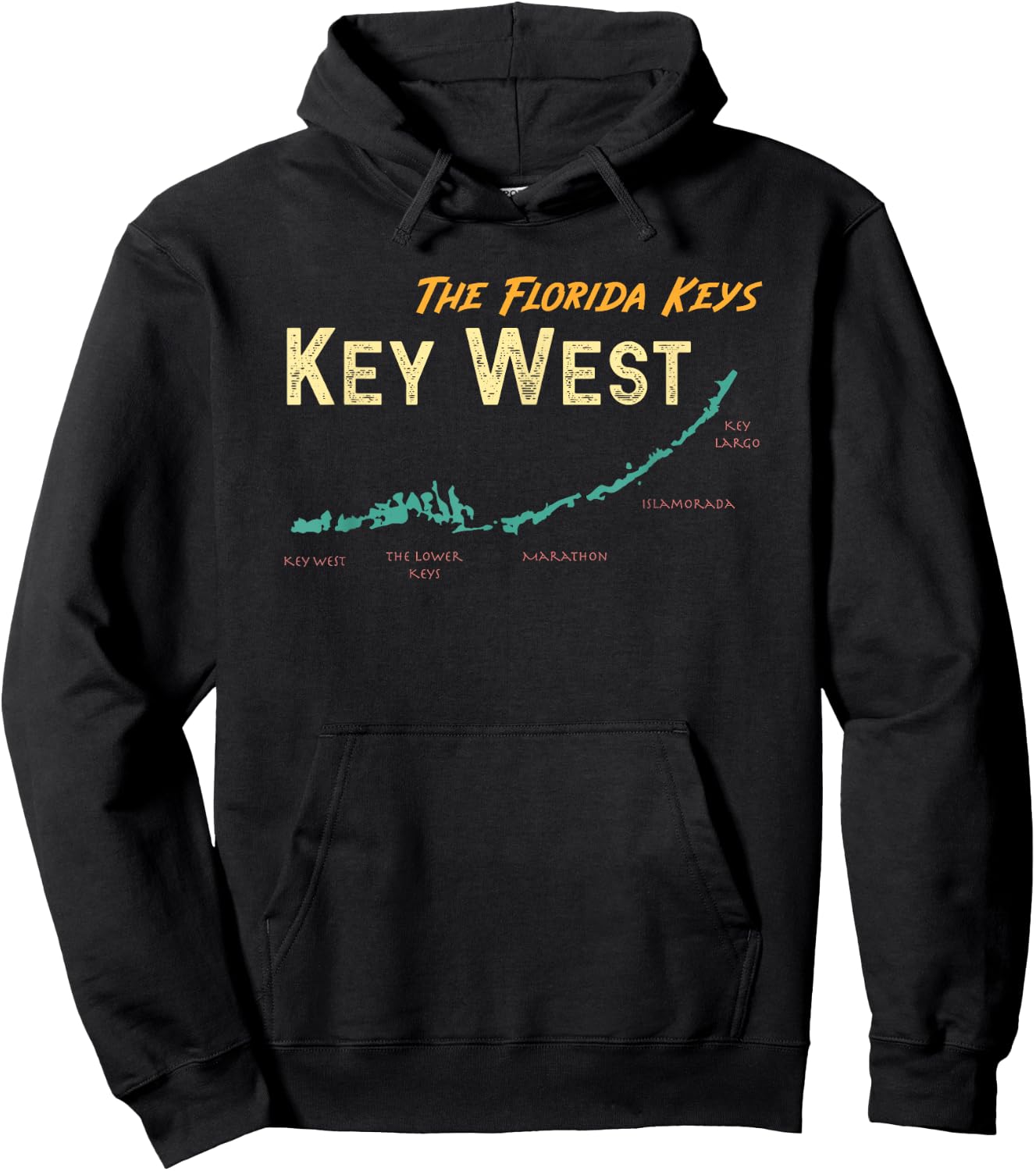Florida Keys Map Key West Hoodie - Hoodie | Black