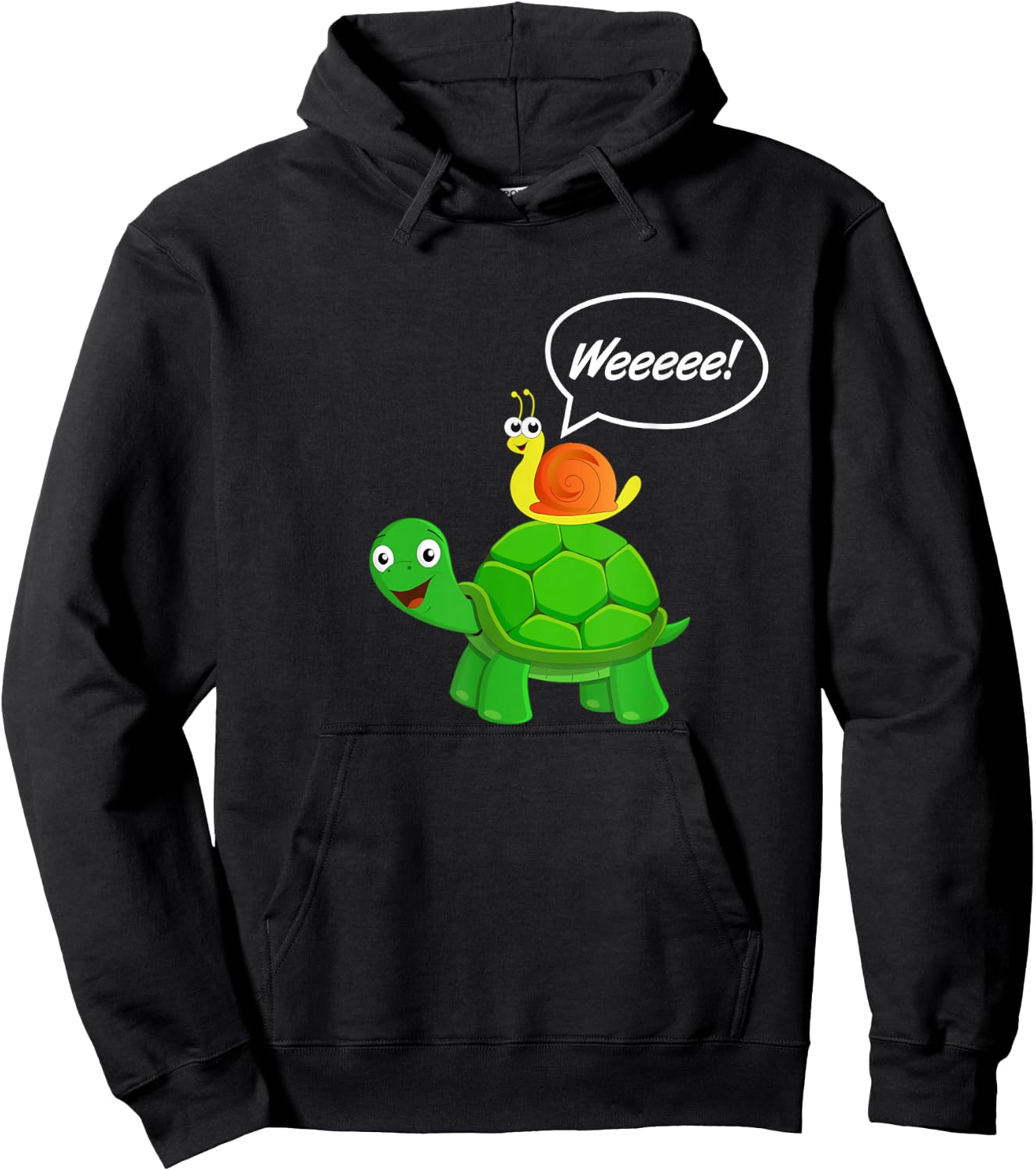 Funny Turtle Snail Hoodie - Hoodie | Black