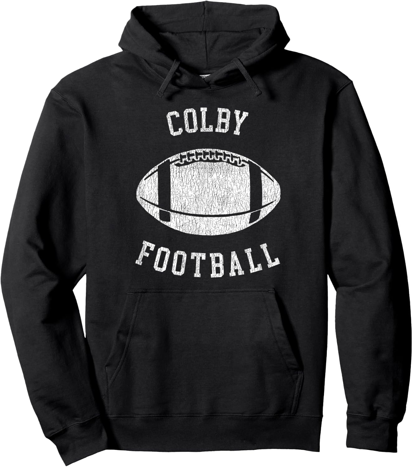 Colby Football Distressed Vintage 80's Throwback Classic Hoodie - Hoodie | Black