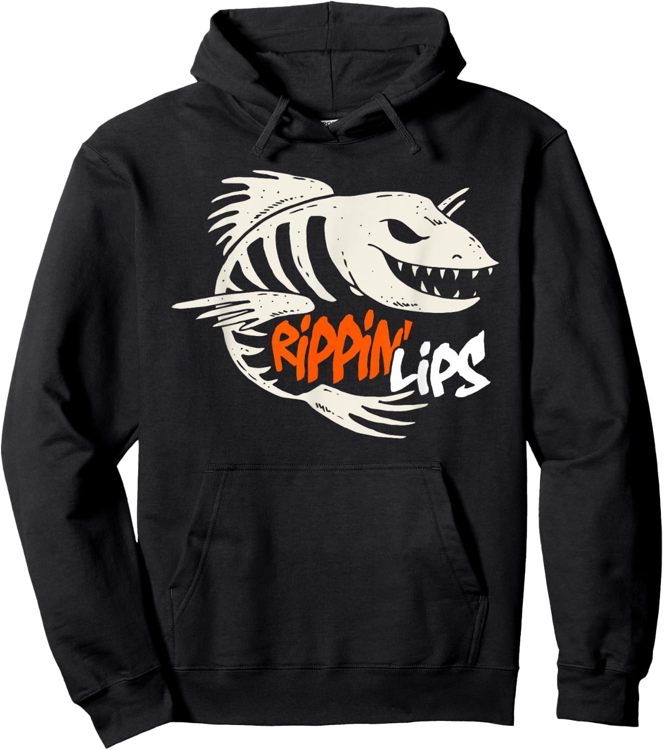 Fishing Rippin' Lips Fish Bones T Shirt Hoodie - Hoodie | Black