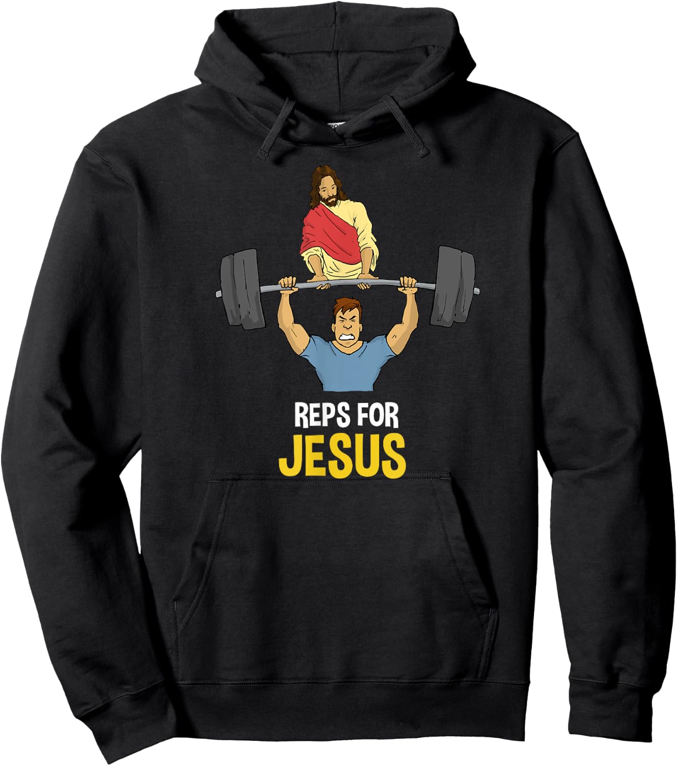 Clever Sloth: Reps For Jesus Weightlifting Gym Workout Hoodie - Hoodie | Black