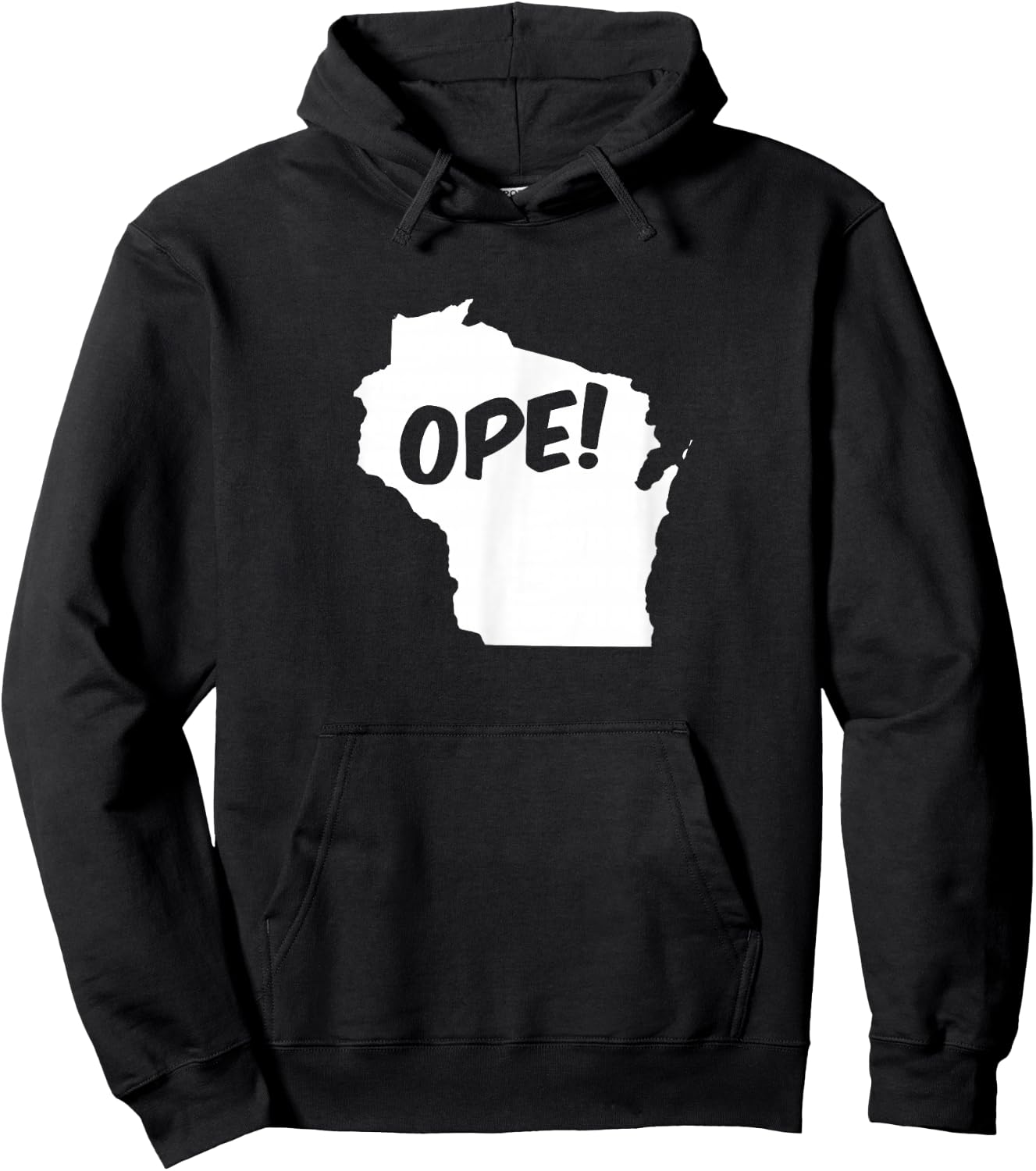 Ope Wisconsin State Outline Silhouette Wholesome Funny Hoodie - Hoodie | Black