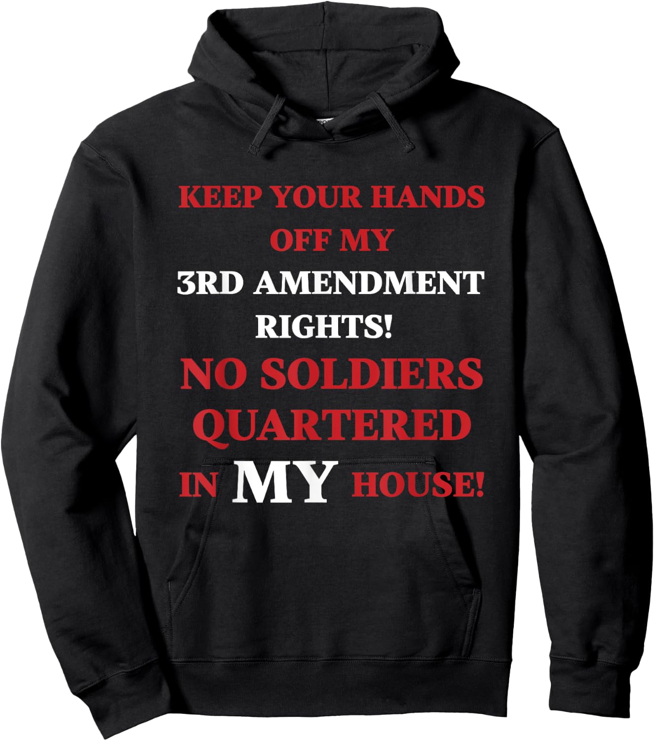 Constitutional Amendment Shirts Hands Off My 3rd Amendment Rights Sarcastic Hoodie - Hoodie | Black