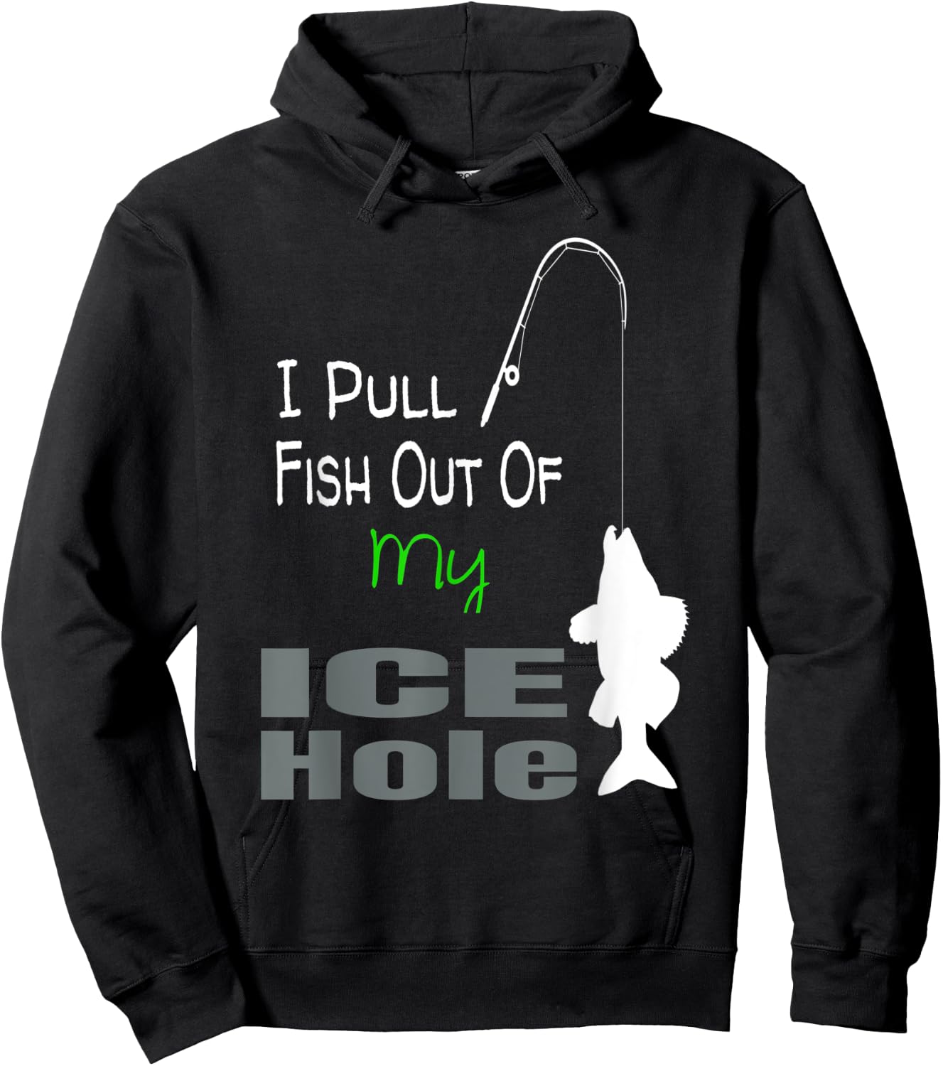 Walleye Fishing T Shirt Gift Funny Icehole Icefishing Hoodie - Hoodie | Black