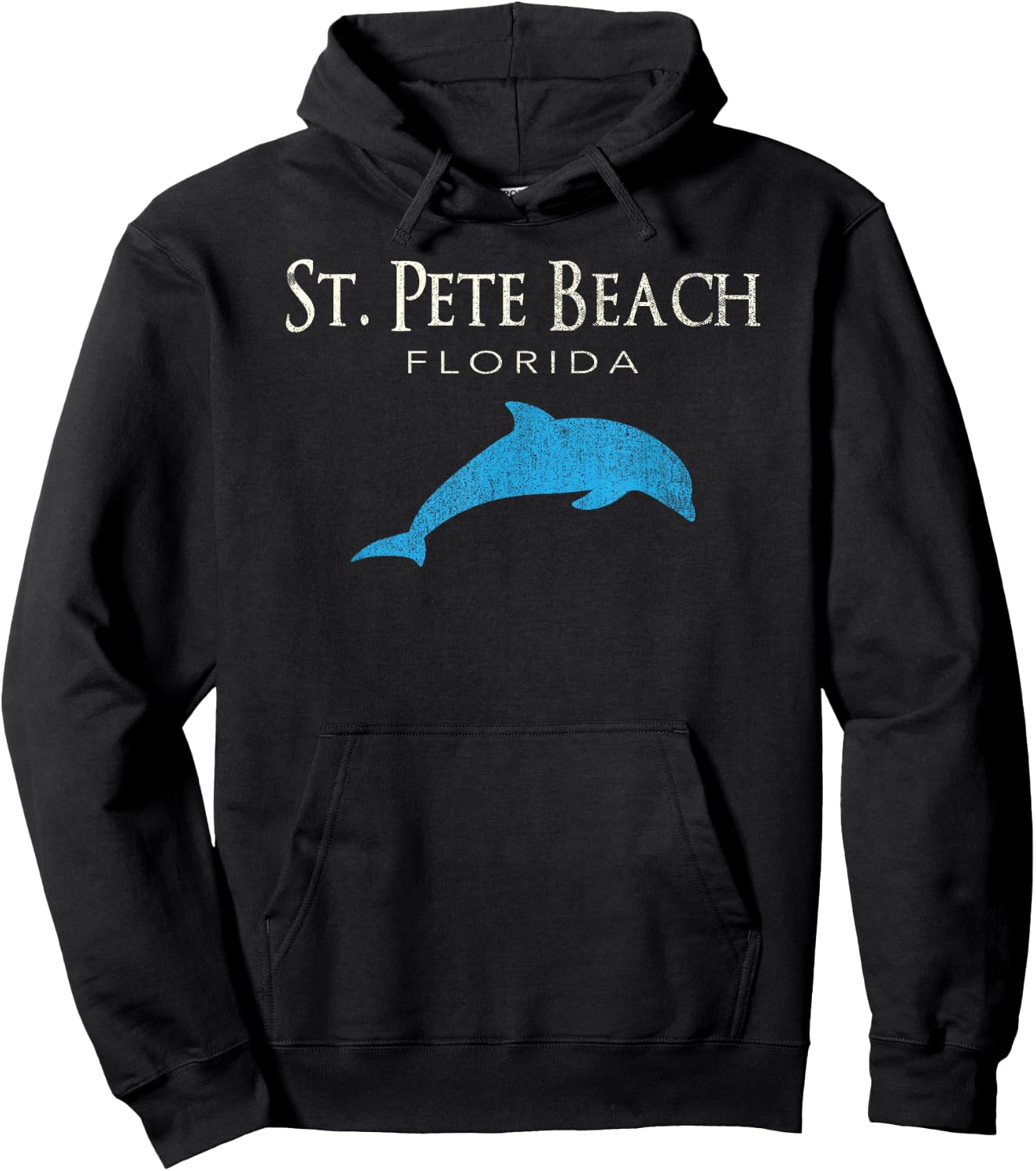 Vintage St. Pete Beach FL Dolphin T Shirt Hoodie - Hoodie | Black