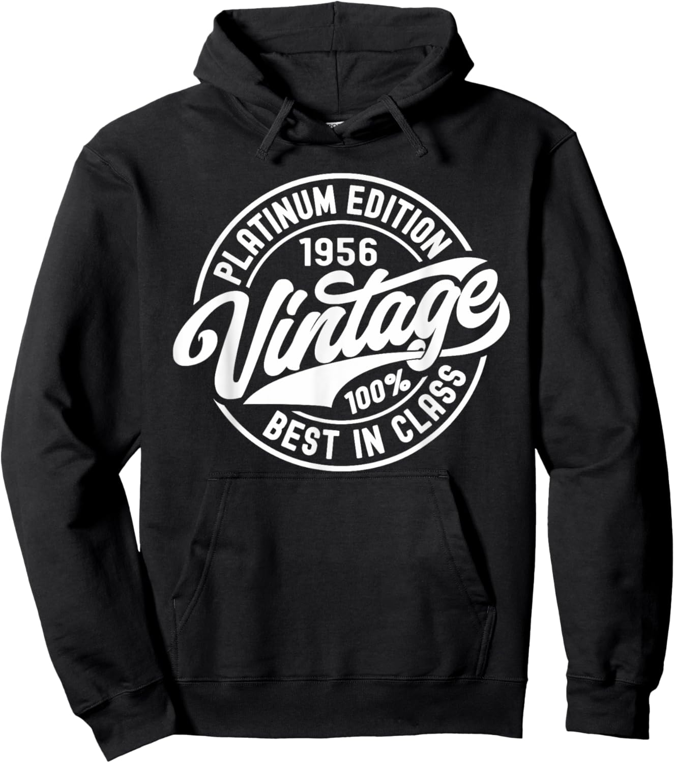 Born in 1956 Platinum Edition Simple Vintage Birthday Gifts Hoodie - Hoodie | Black