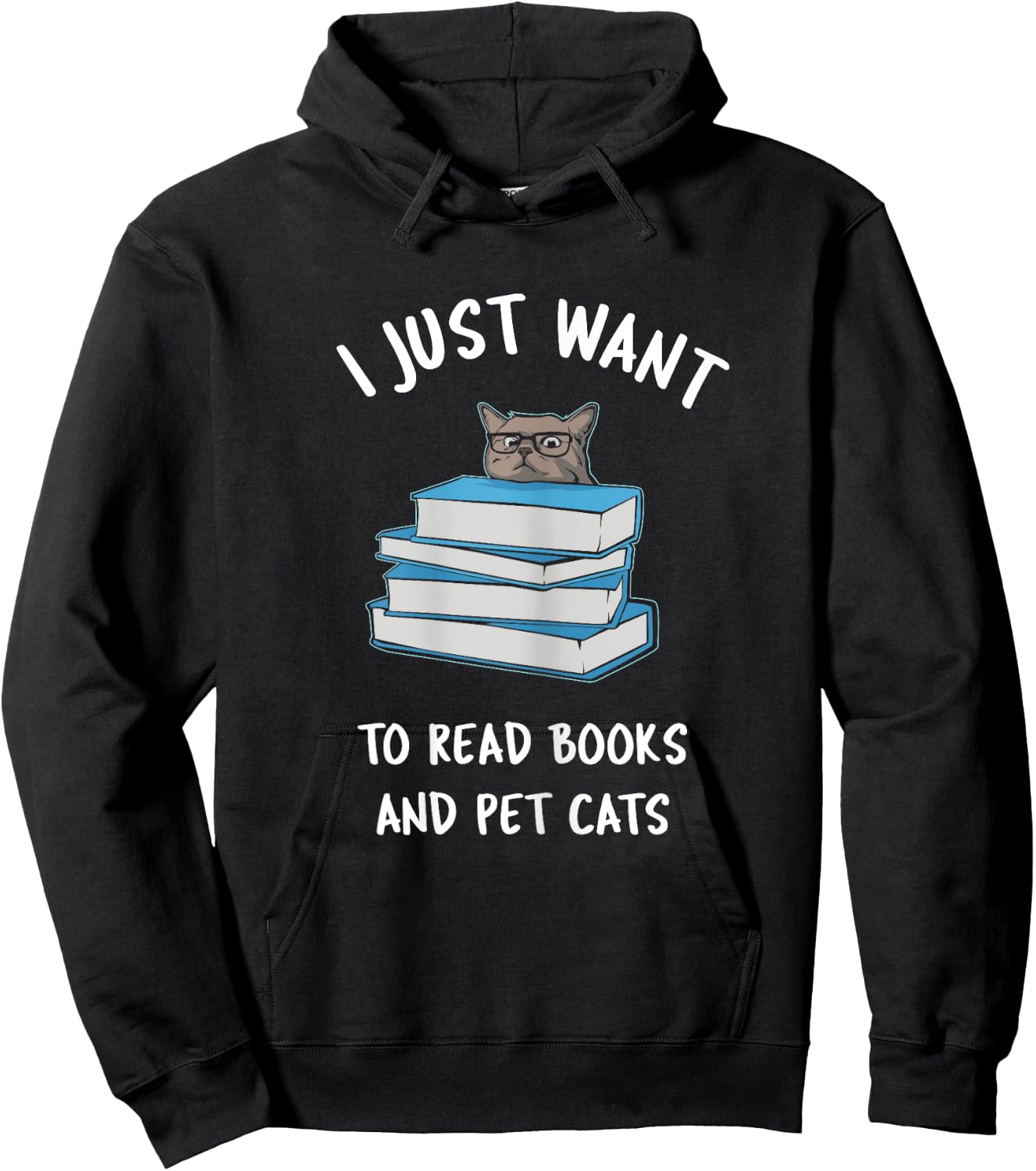 I just want to read books and pet cats - russian blue Hoodie - Hoodie | Black