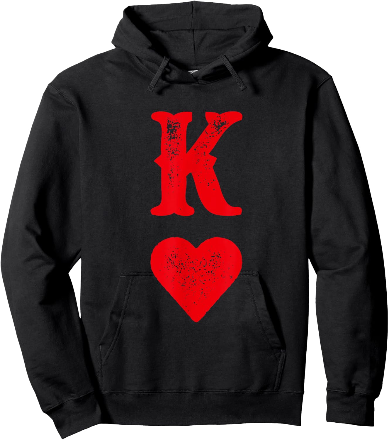 King Of Hearts Playing Card Funny Man Matching Hoodie - Hoodie | Black