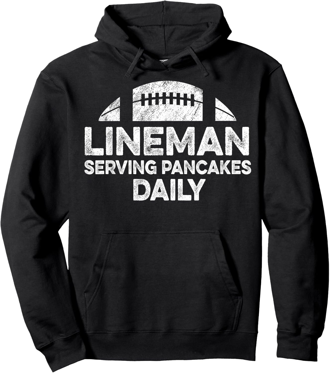 Lineman Serving Pancakes Daily Football Offensive Lineman Hoodie - Hoodie | Black