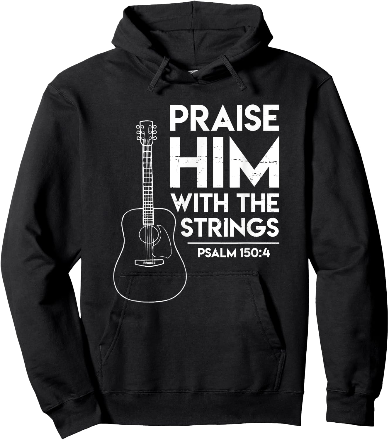 Praise Him - Bible Psalm Worship - Christian Guitar Hoodie - Hoodie | Black