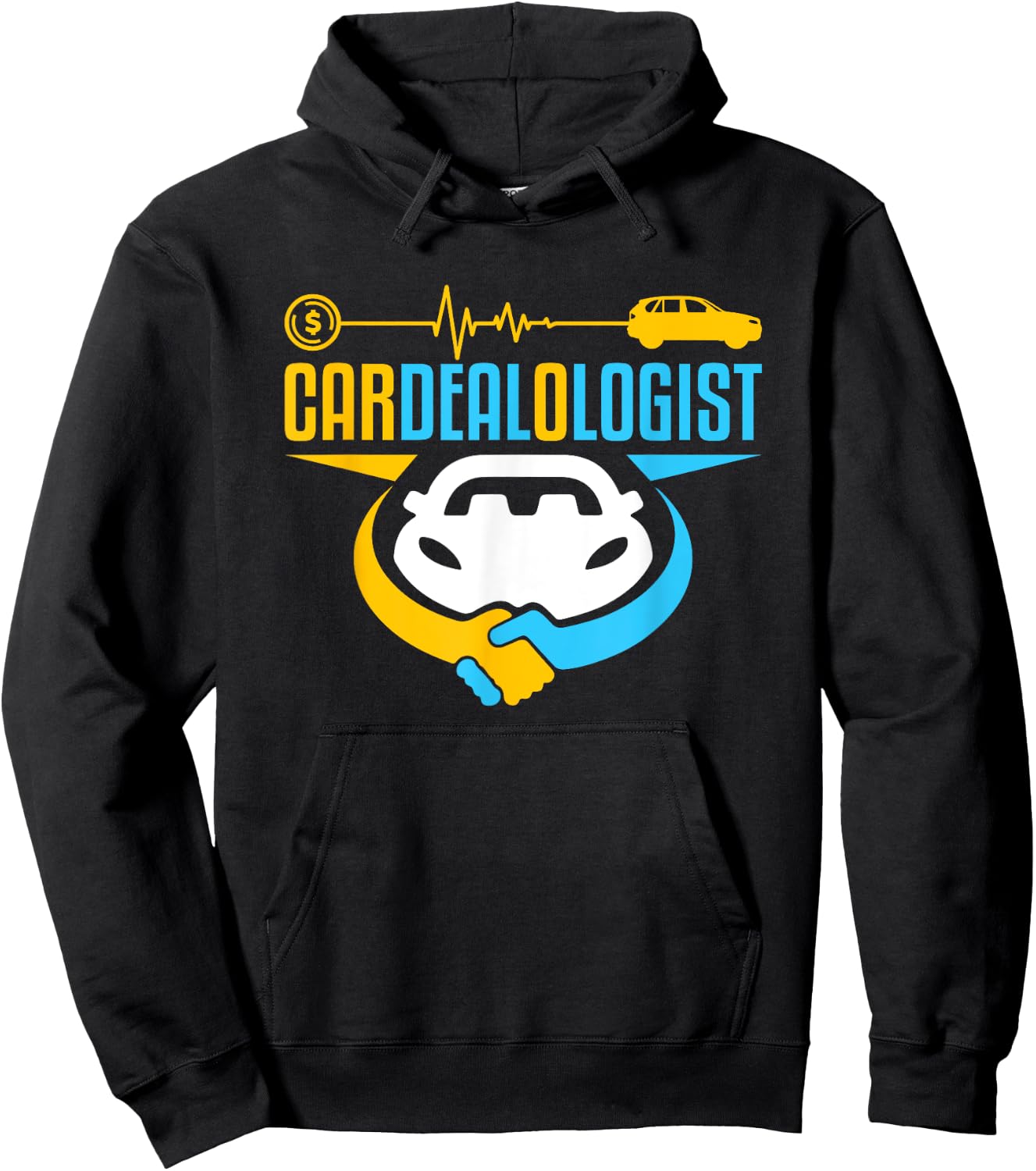 Car Salesman Handshake Selling Cars Cardealologist Hoodie - Hoodie | Black
