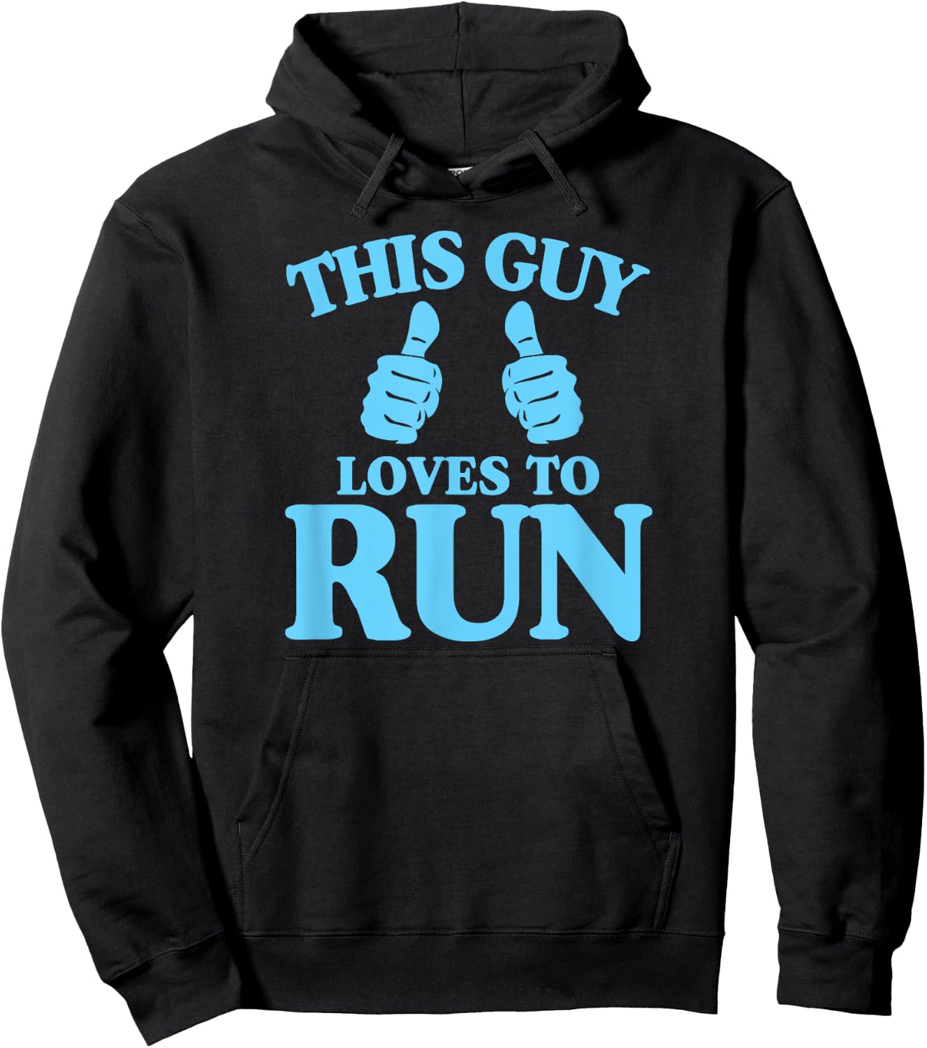 This Guy Loves To Run - Two Thumbs Cross Country Hoodie - Hoodie | Black